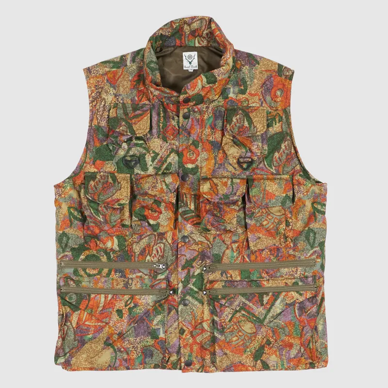 South2 West8 Printed Cargo Pocket Vest sold by DeeCee style