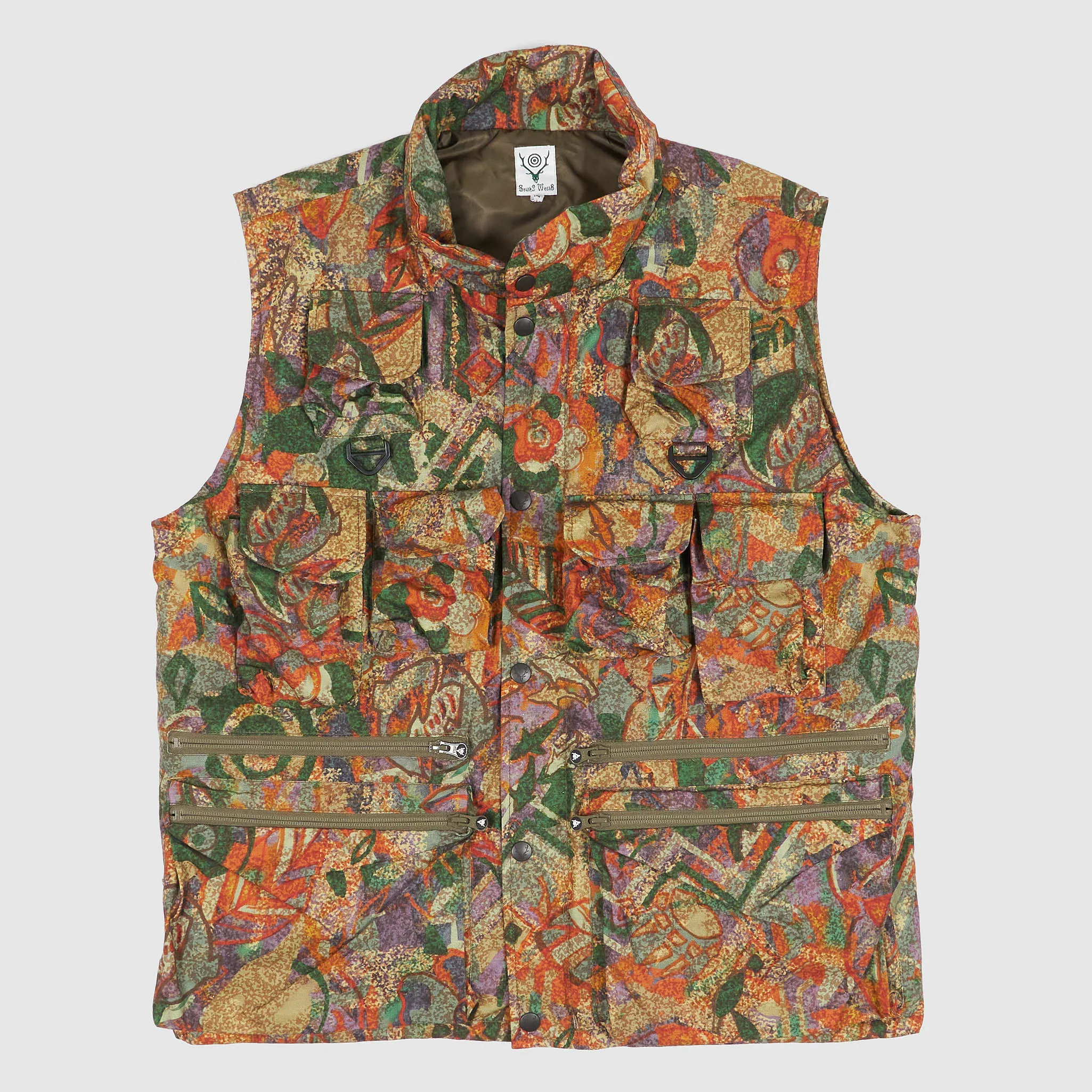 South2 West8 Printed Cargo Pocket Vest sold by DeeCee style