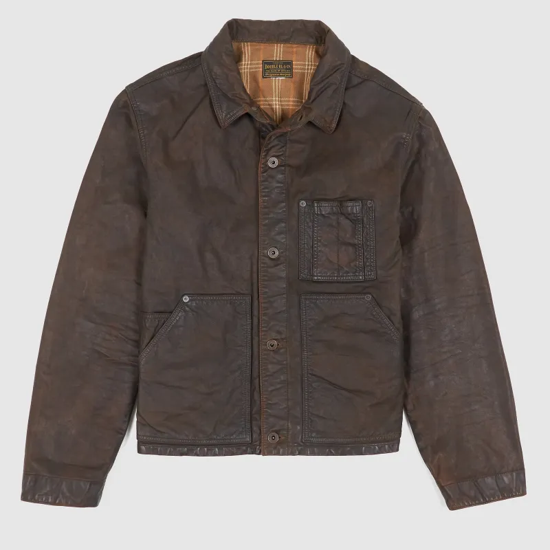 Double RL Time Worn Leather Work Jacket sold by DeeCee style