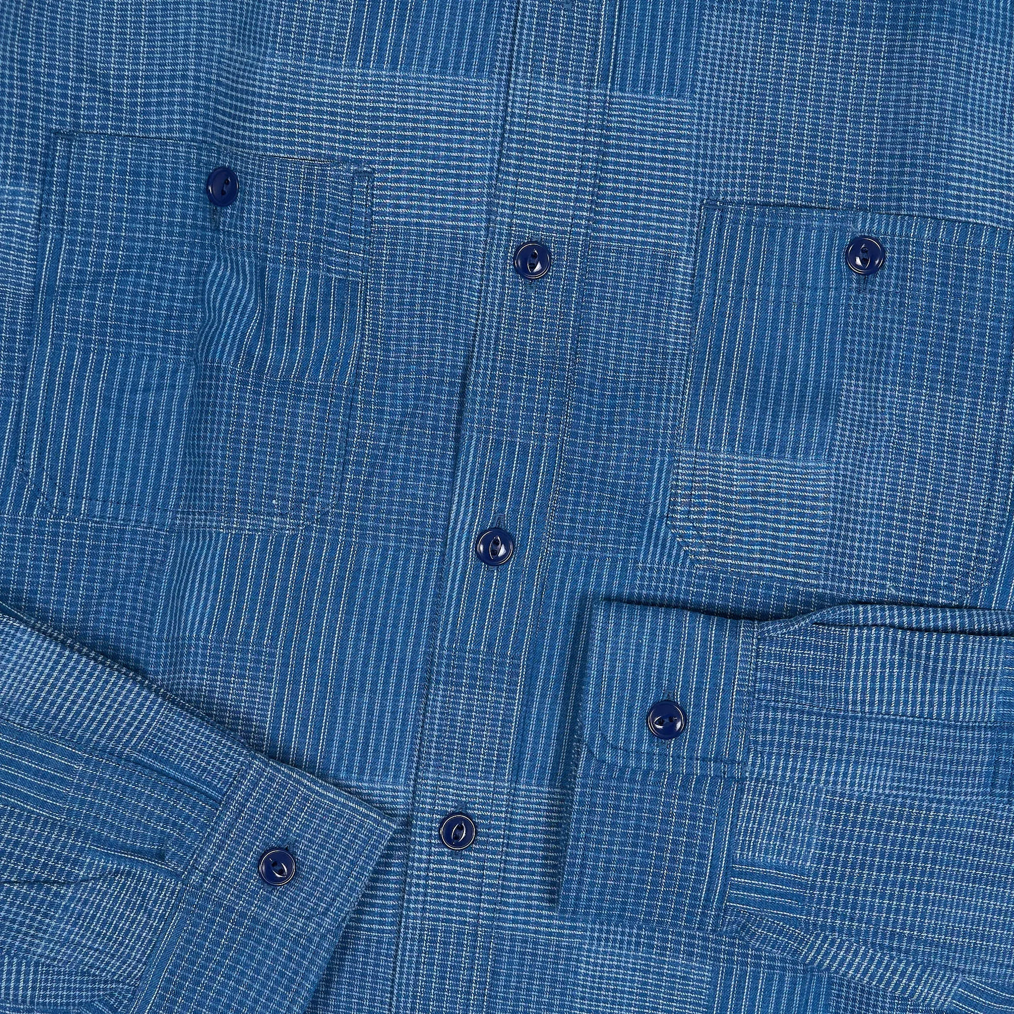 Sugar Cane Jacquard Woven Patchwork Plaid Work Shirt sold by DeeCee style product image thumbnail 3