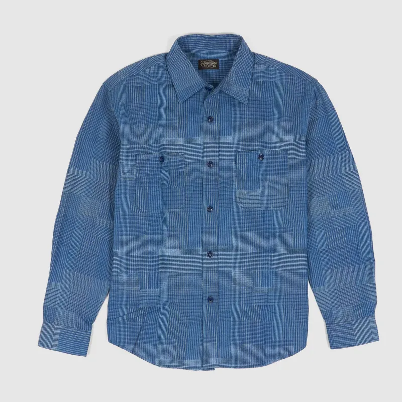 Sugar Cane Jacquard Woven Patchwork Plaid Work Shirt sold by DeeCee style