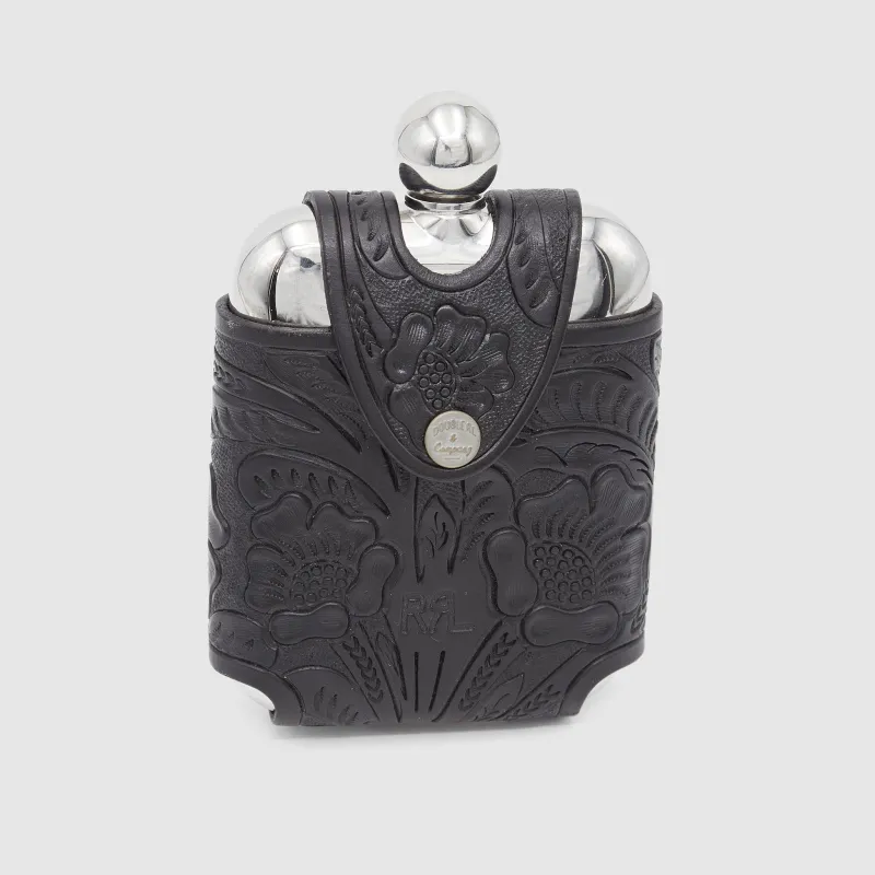 Double RL Hand Tooled Leather Flask sold by DeeCee style