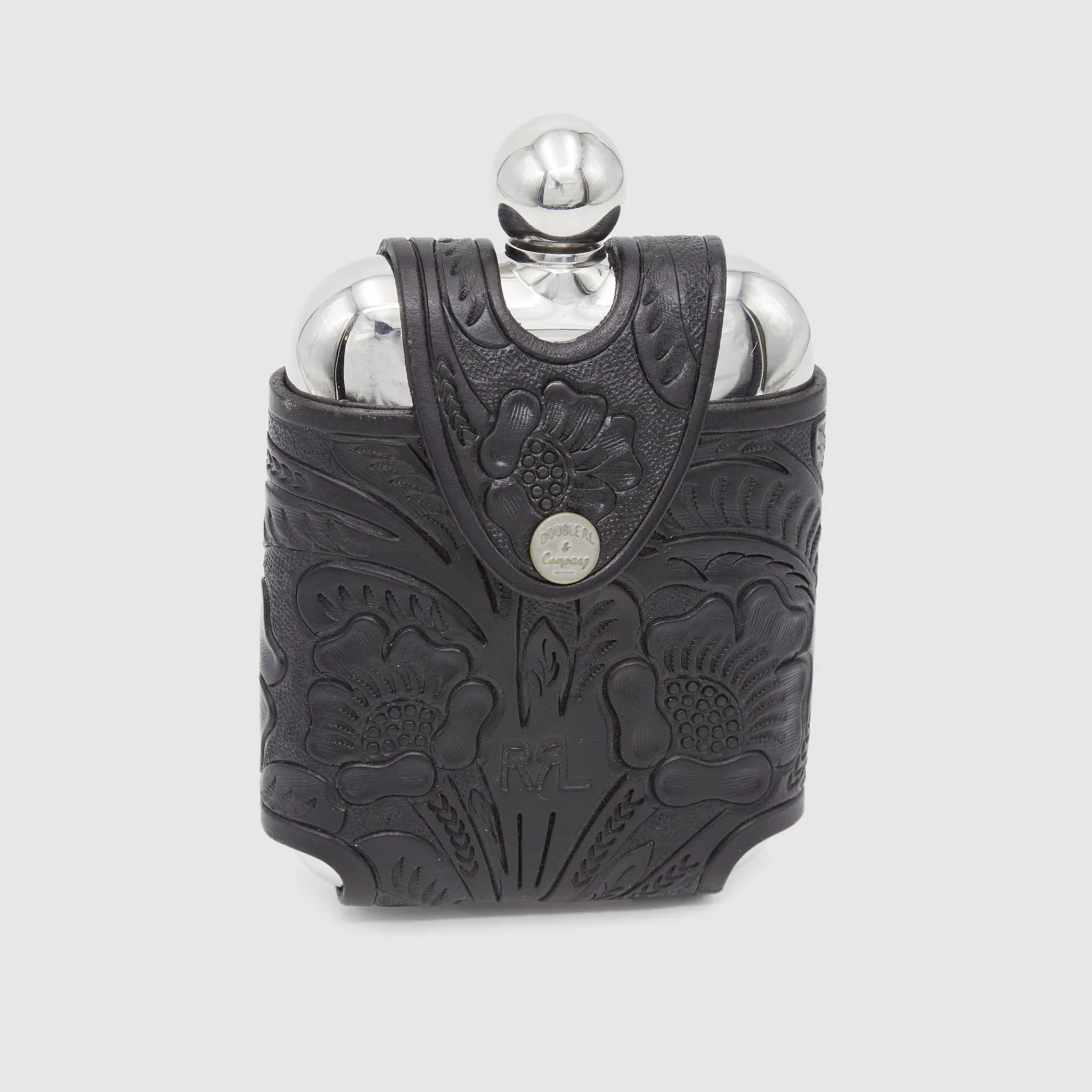 Double RL Hand Tooled Leather Flask sold by DeeCee style