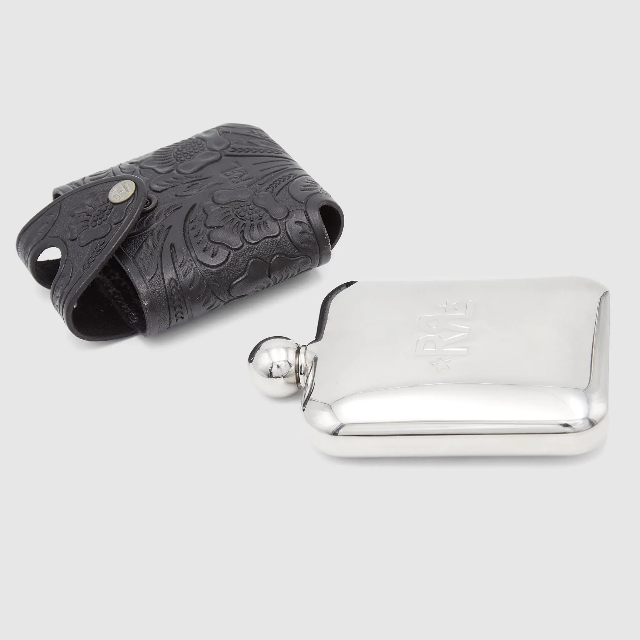 Double RL Hand Tooled Leather Flask sold by DeeCee style product image thumbnail 4