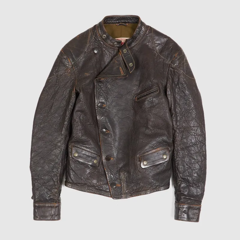 Thedi Leathers Time Worn Biker Jacket sold by DeeCee style