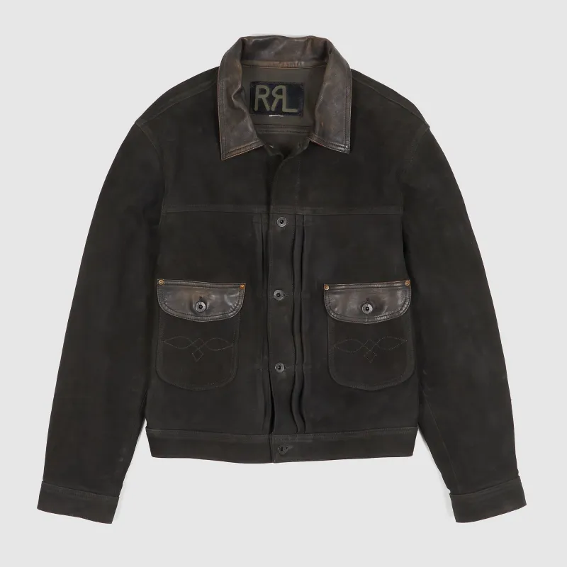 Double RL Suede Vintage inspired Western Leather Jacket sold by DeeCee style