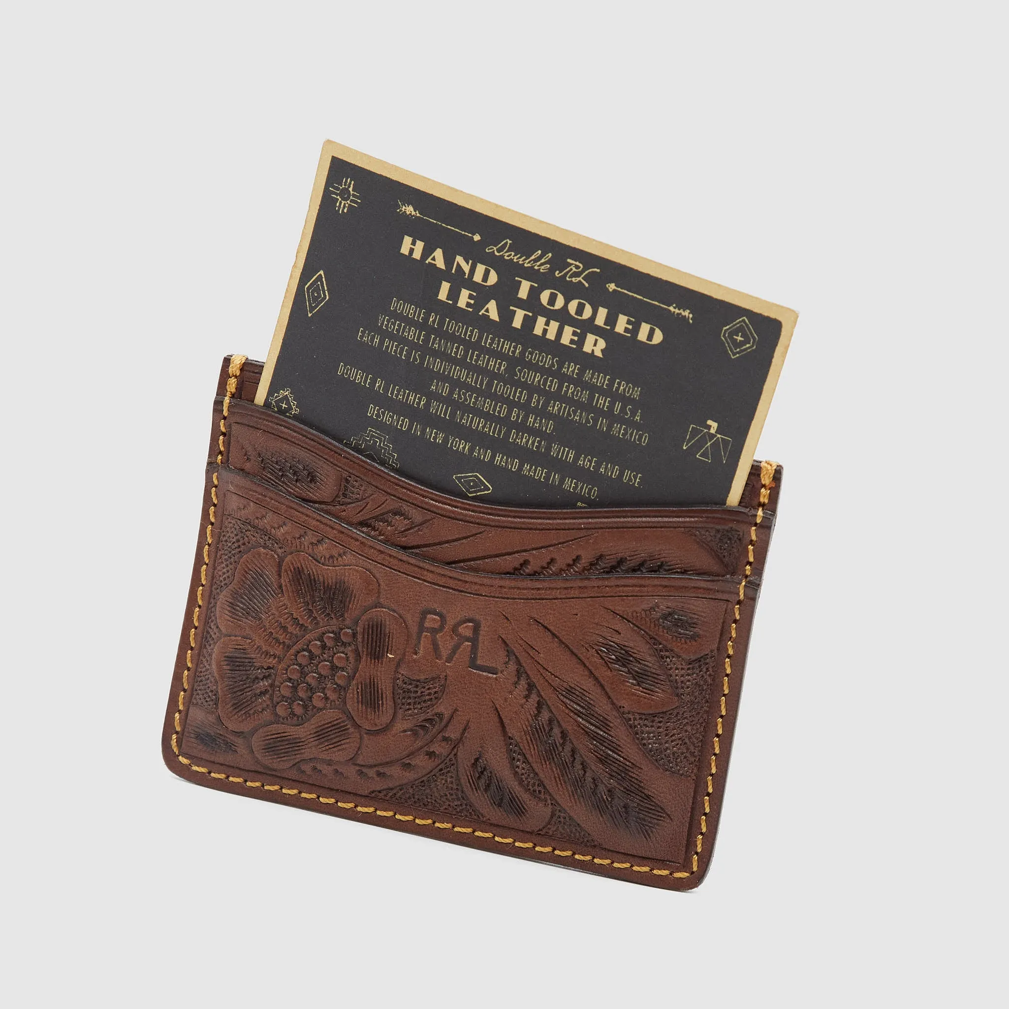Double RL Handtooled Leather Cardholder sold by DeeCee style product image thumbnail 2