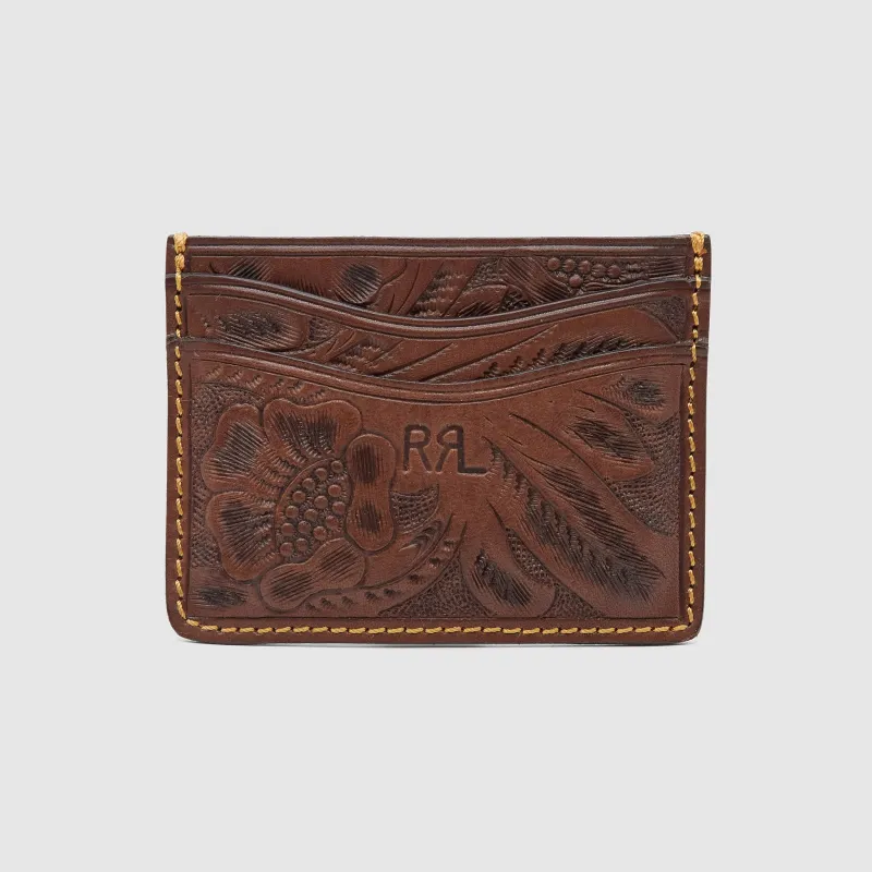 Double RL Handtooled Leather Cardholder sold by DeeCee style