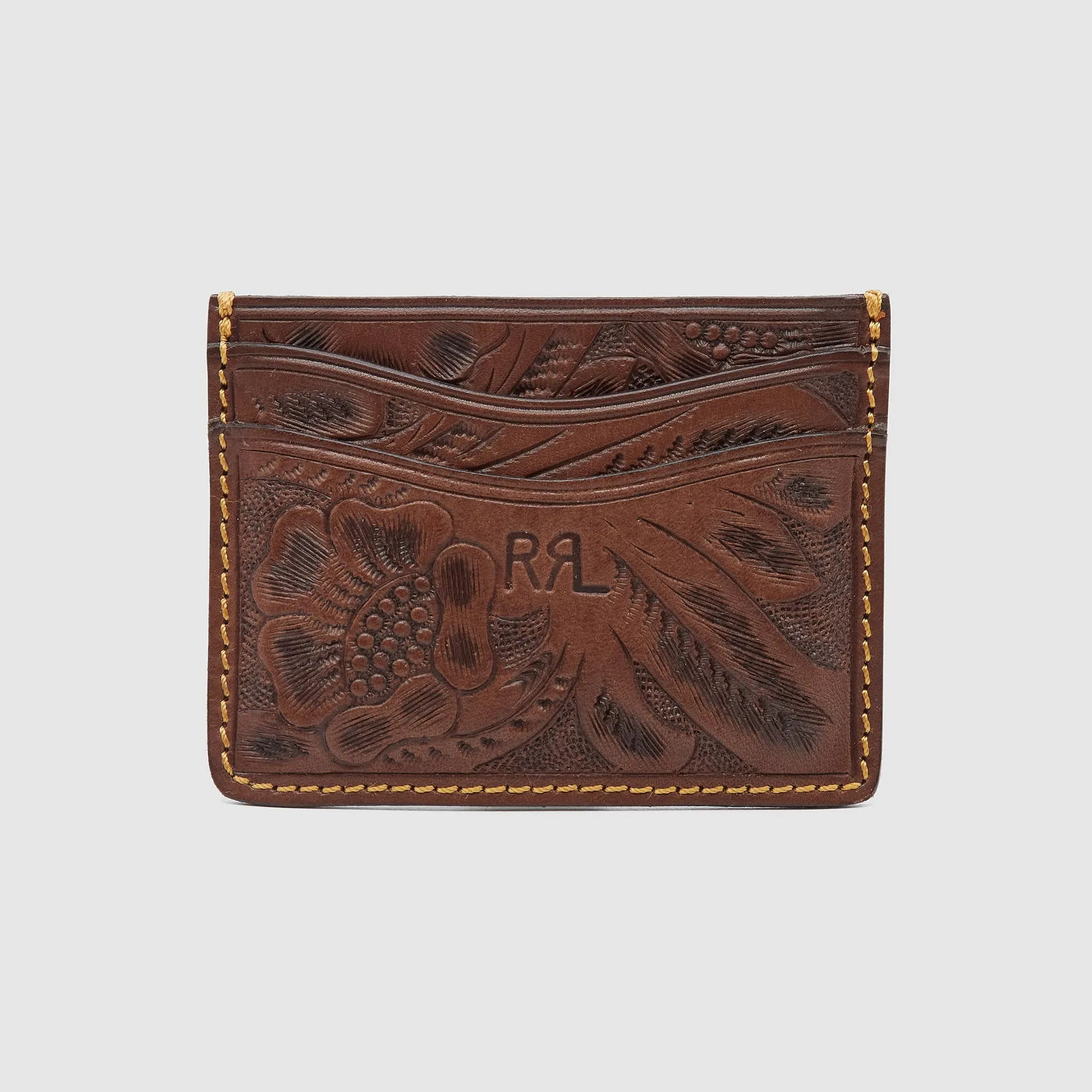 Double RL Handtooled Leather Cardholder sold by DeeCee style