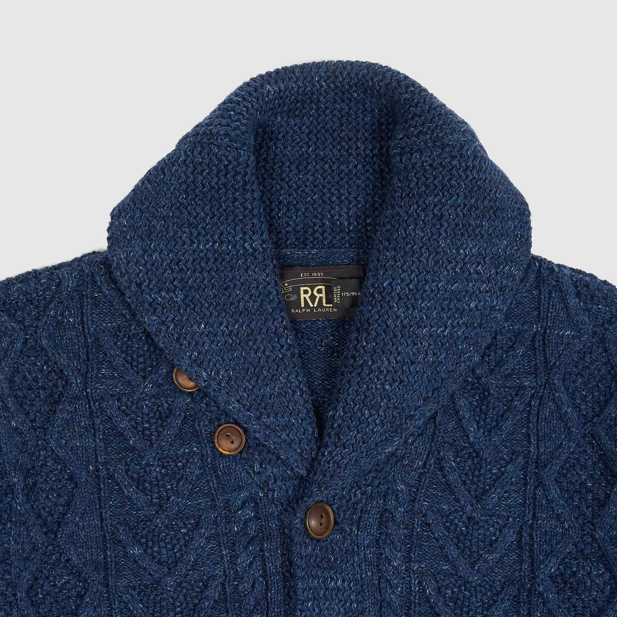 Double RL Knitted Cotton Cable Shawl Cardigan sold by DeeCee style product image thumbnail 2