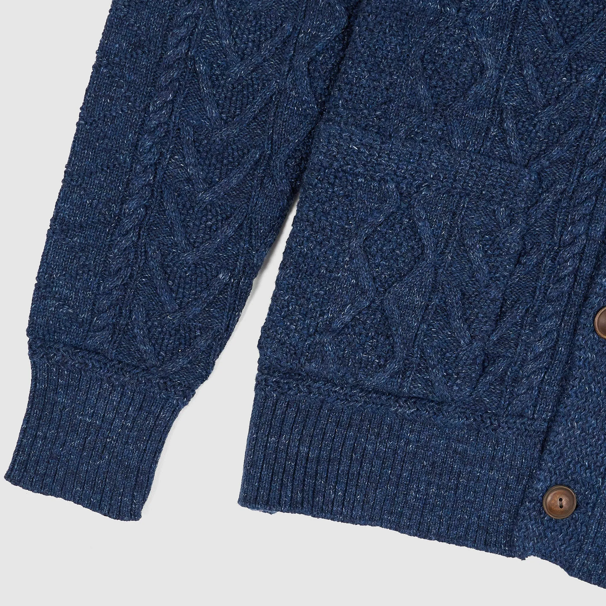 Double RL Knitted Cotton Cable Shawl Cardigan sold by DeeCee style product image thumbnail 3