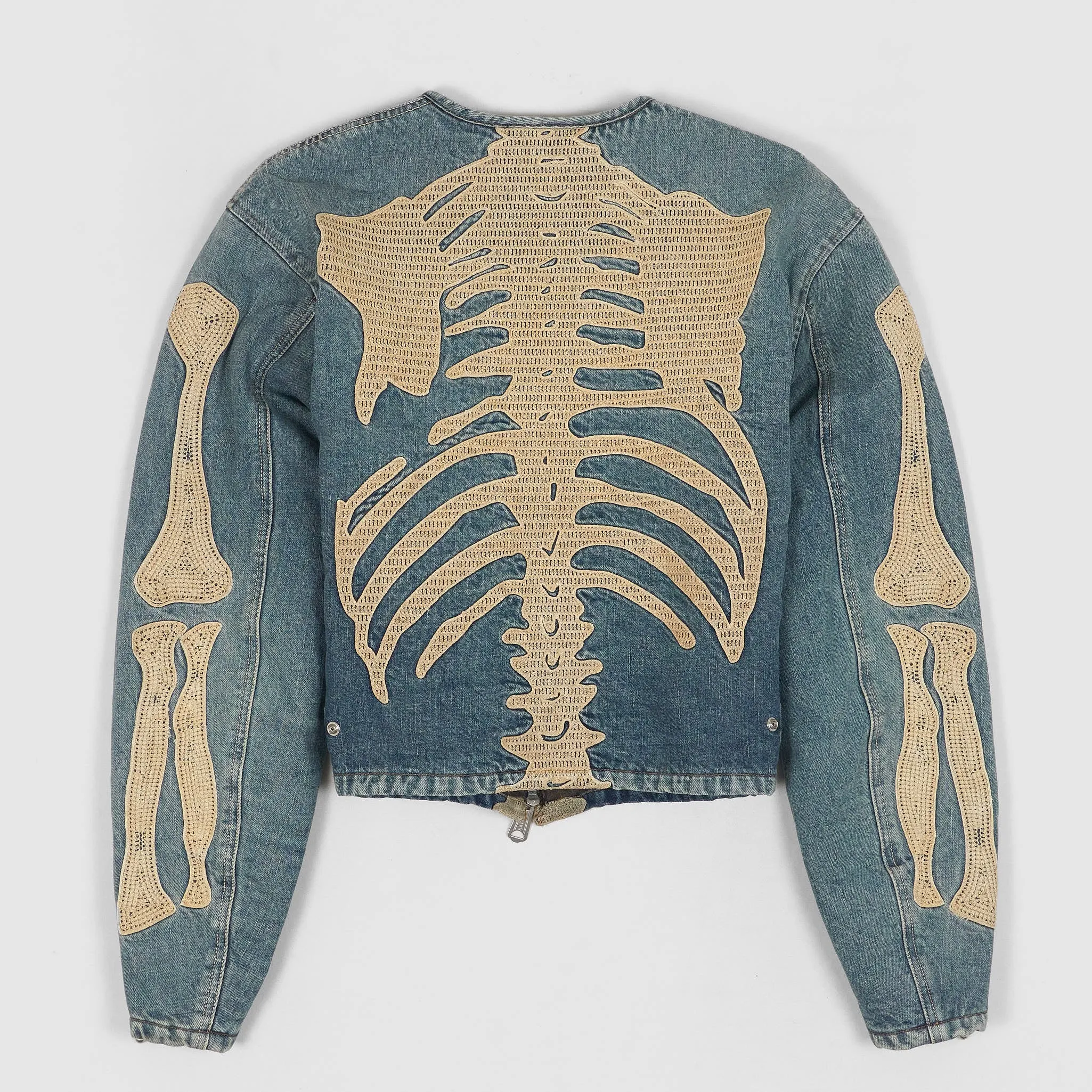 Kapital Kountry Embroidered Bone Denim Motocross Jacket sold by DeeCee style product image thumbnail 3