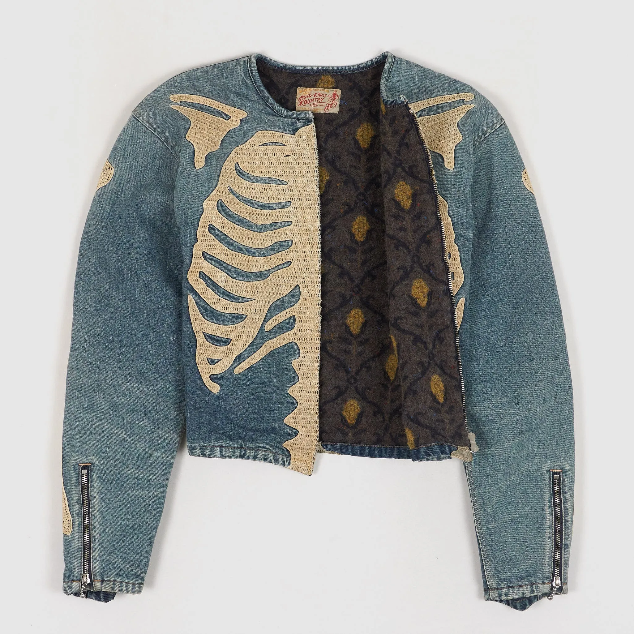 Kapital Kountry Embroidered Bone Denim Motocross Jacket sold by DeeCee style product image thumbnail 2