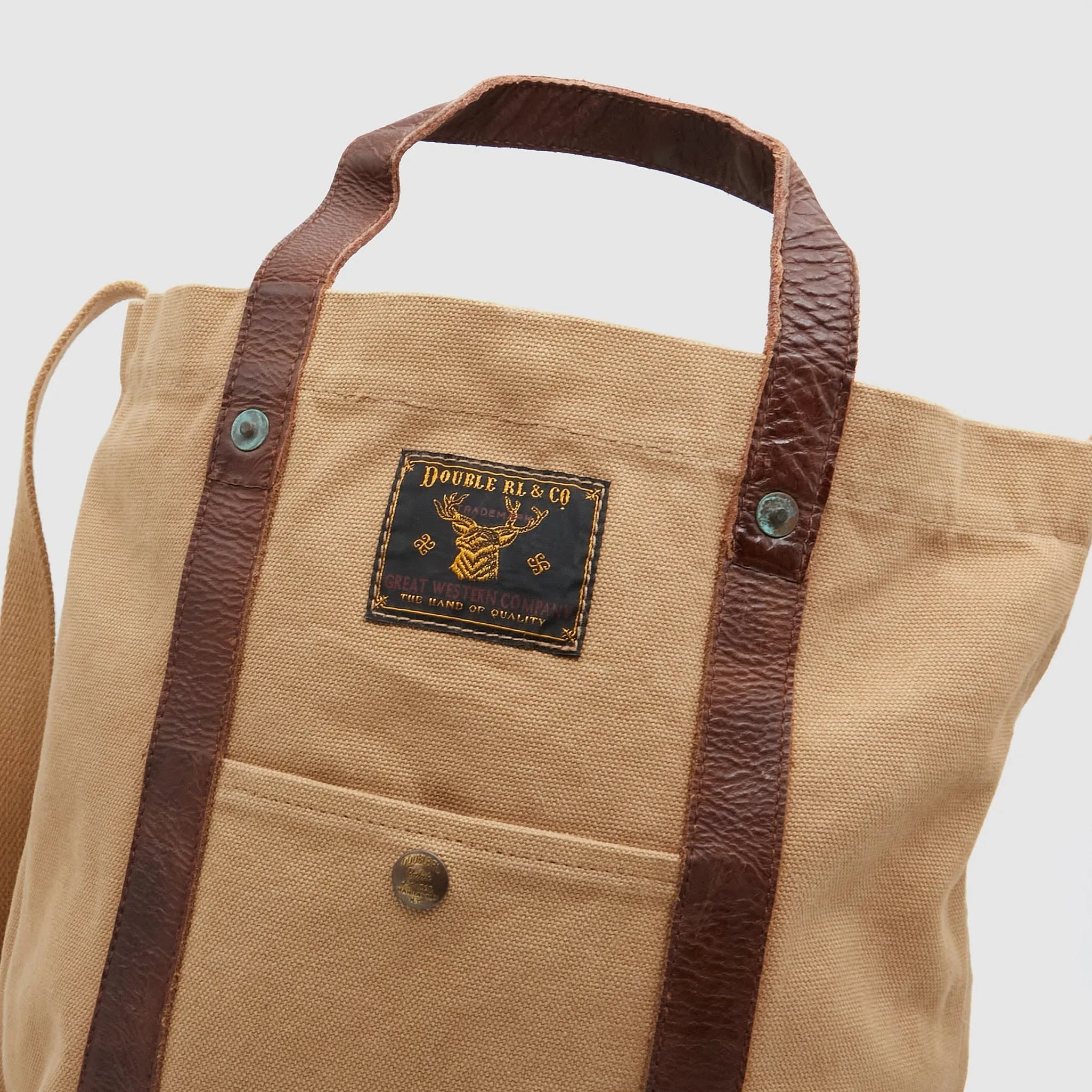 Double RL Leather-Trim Canvas Tote Bag sold by DeeCee style product image thumbnail 3