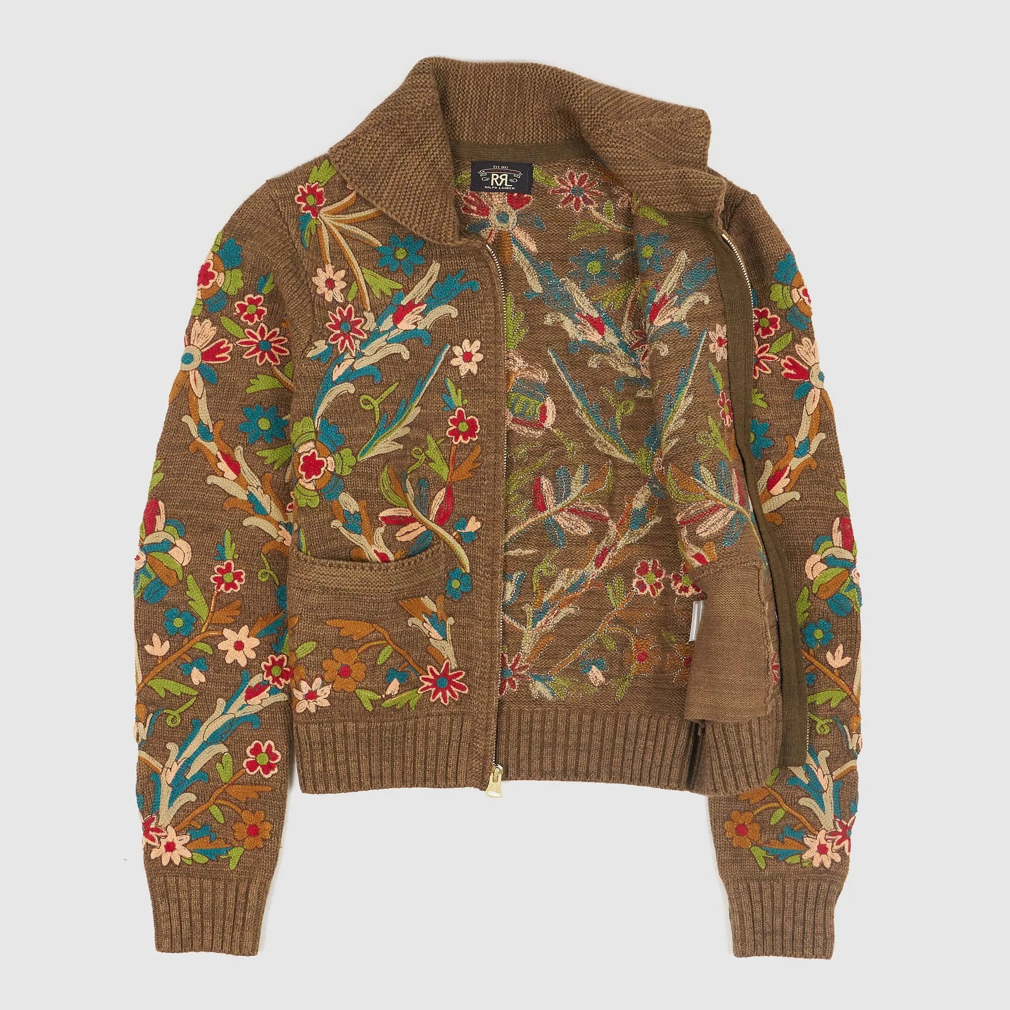 Double RL Ladies Zip Flowers Cardigan sold by DeeCee style product image thumbnail 2