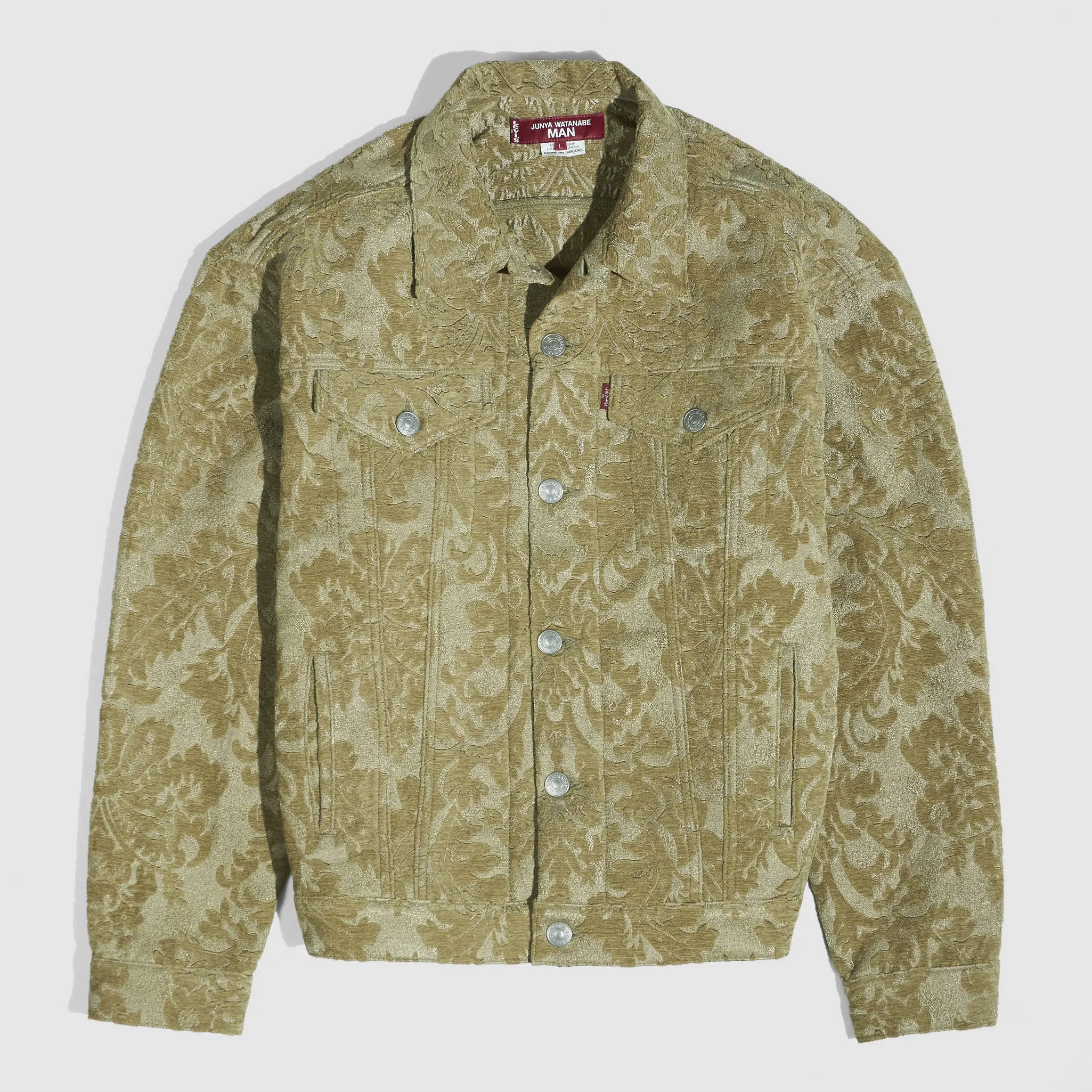 Junya Watanabe MAN x Levi's® Brocade Fabric Trucker Jacket sold by DeeCee style