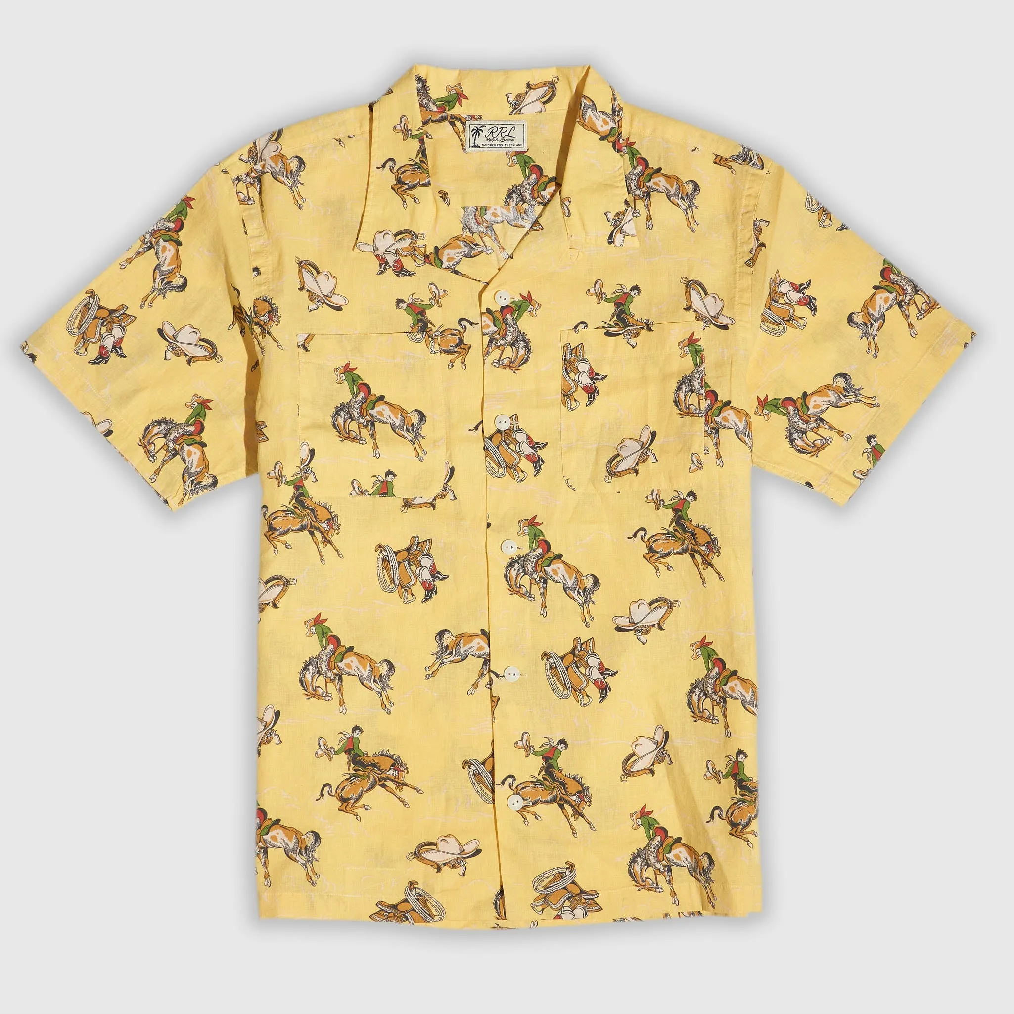 Double RL Rodeo Rider Camp Collar Hawaiian Shirt sold by DeeCee style