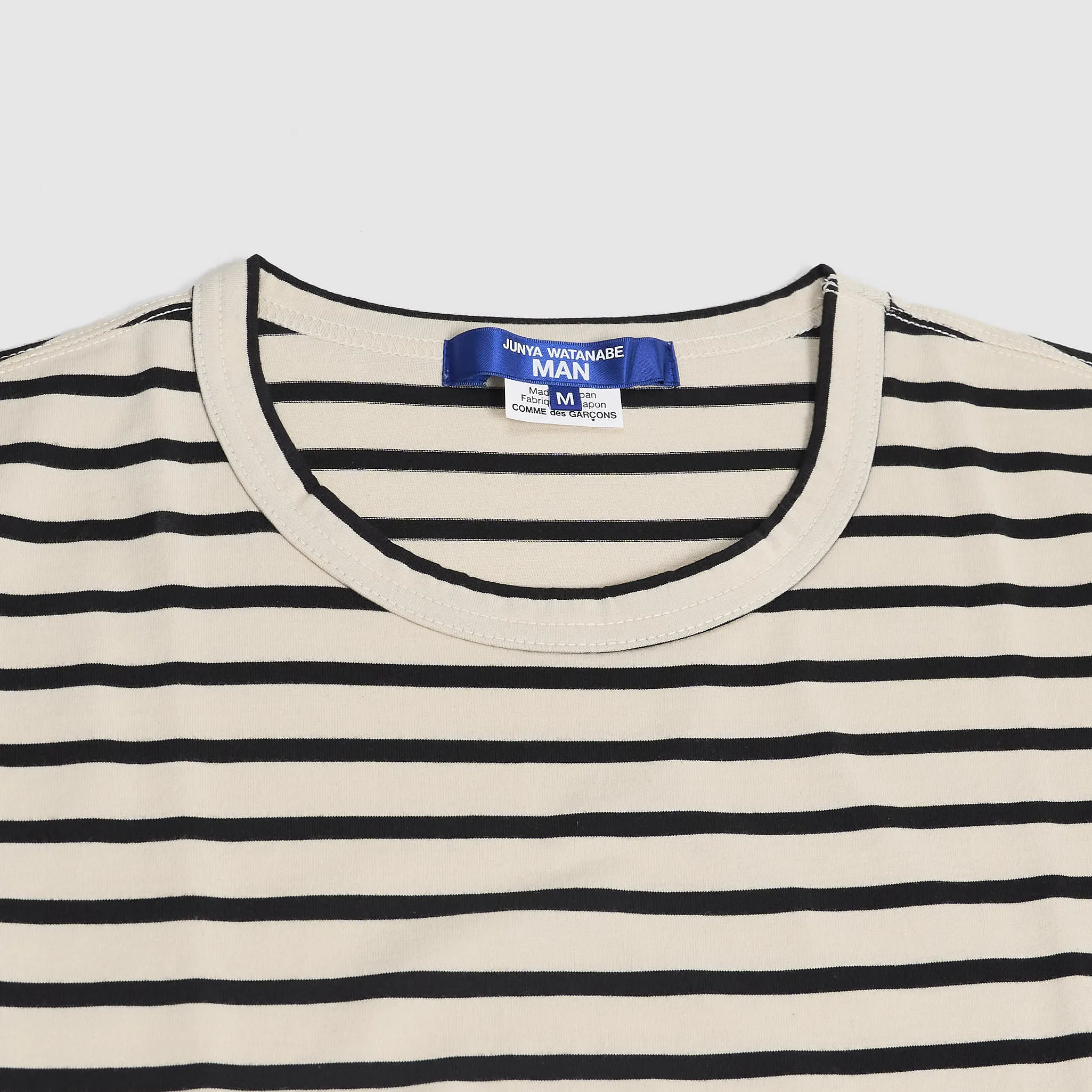 Junya Watanabe MAN Ivory Black Striped Crew Neck T-Shirt sold by DeeCee style product image thumbnail 2