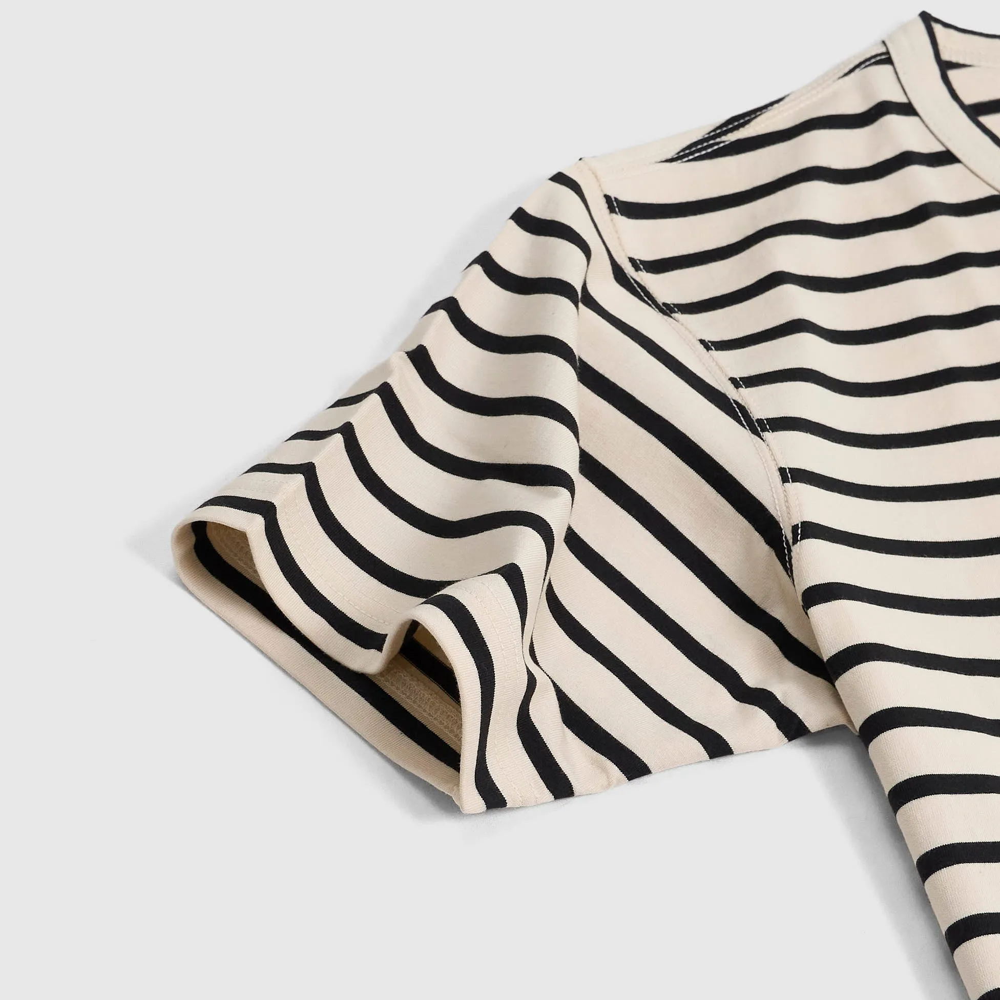 Junya Watanabe MAN Ivory Black Striped Crew Neck T-Shirt sold by DeeCee style product image thumbnail 4