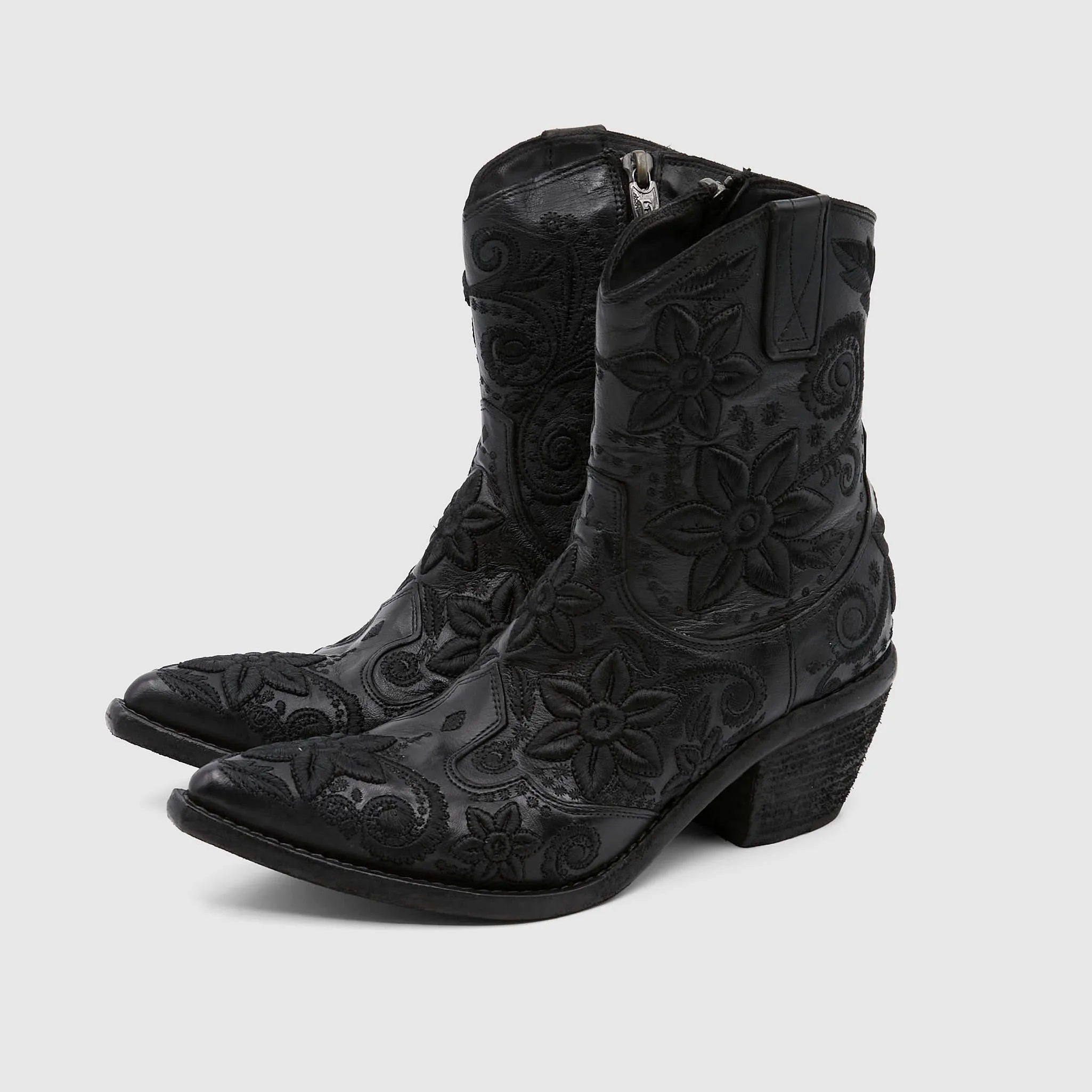 Fauzian Jeunesse Ladies Embroidered Western Zip Ankle Boot sold by DeeCee style