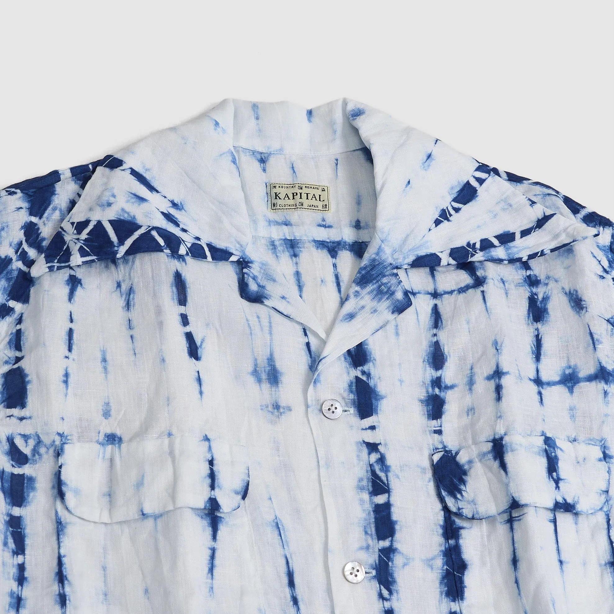 Kapital French Linen Tokushima Shibori Dye Linen Overshirt sold by DeeCee style product image thumbnail 3