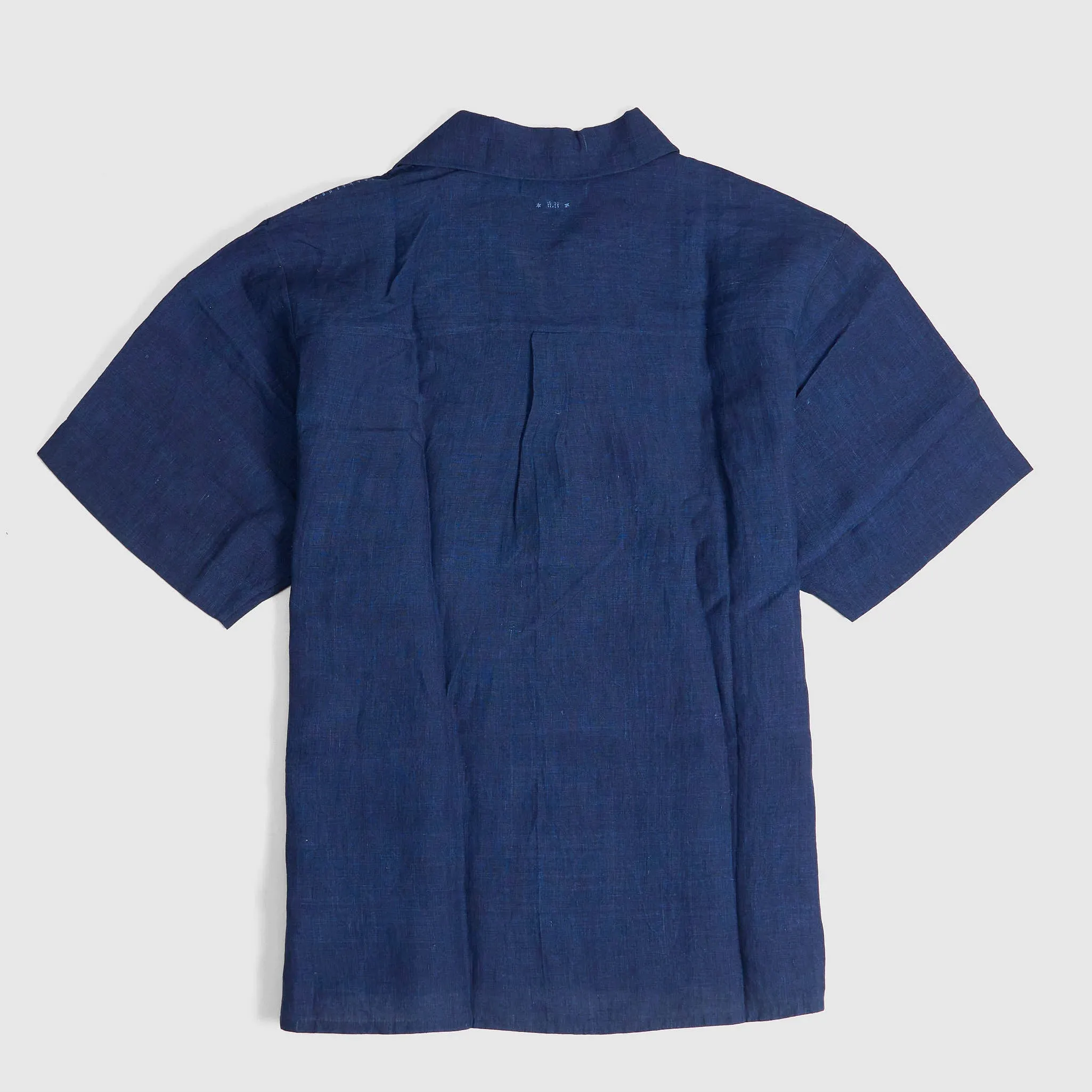 11.11 / eleven eleven Camp Collar Indigo Linen Shirt sold by DeeCee style product image thumbnail 2