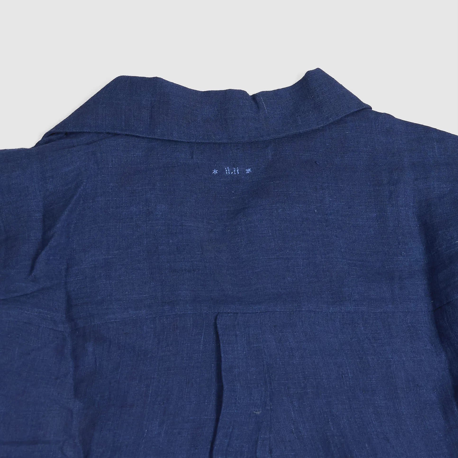 11.11 / eleven eleven Camp Collar Indigo Linen Shirt sold by DeeCee style product image thumbnail 3