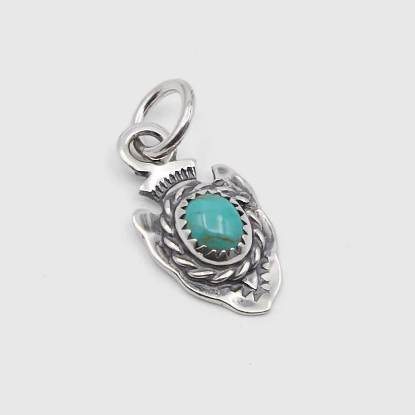 The Flat Head Arrowhead Turquoise Stone Sterling Pendant sold by DeeCee style