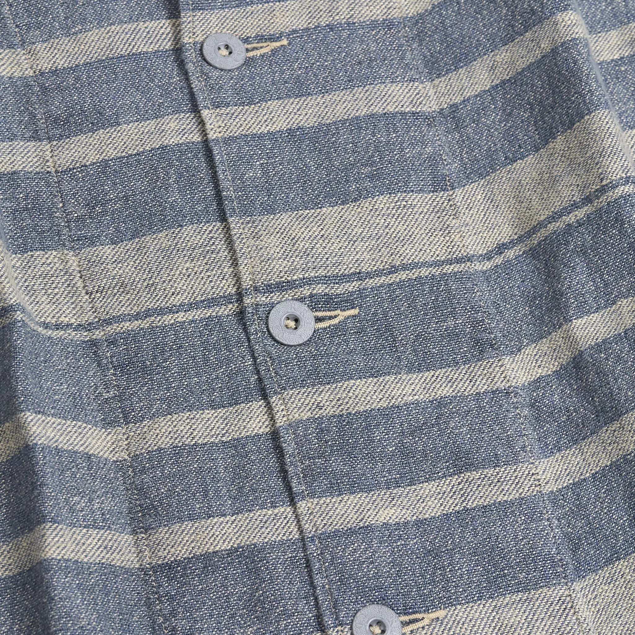 Double RL Indigo Striped Linen Overshirt Jacket sold by DeeCee style product image thumbnail 4