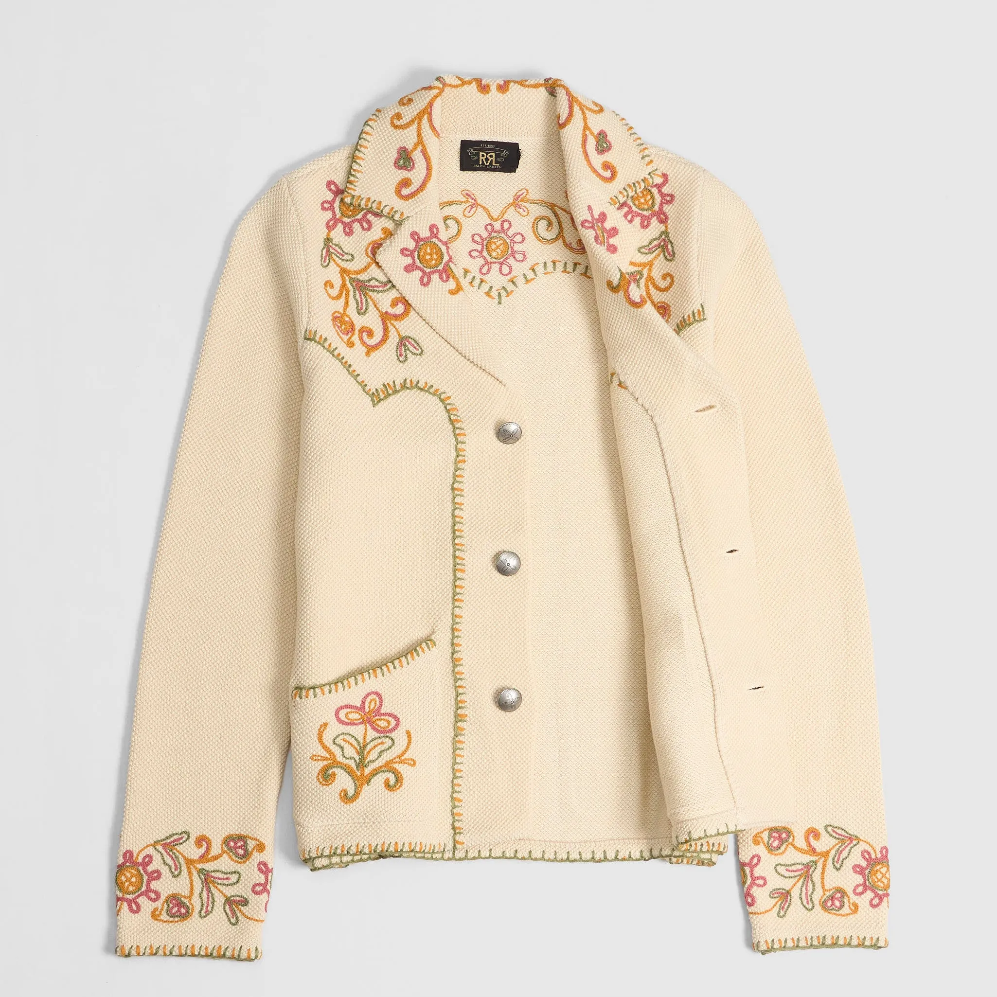 Double RL Ladies Hand Embroidered Flowers Cardigan sold by DeeCee style product image thumbnail 2