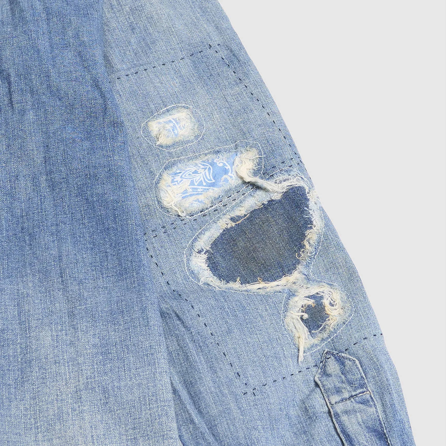 Double RL Distressed Western Denim Shirt sold by DeeCee style product image thumbnail 3