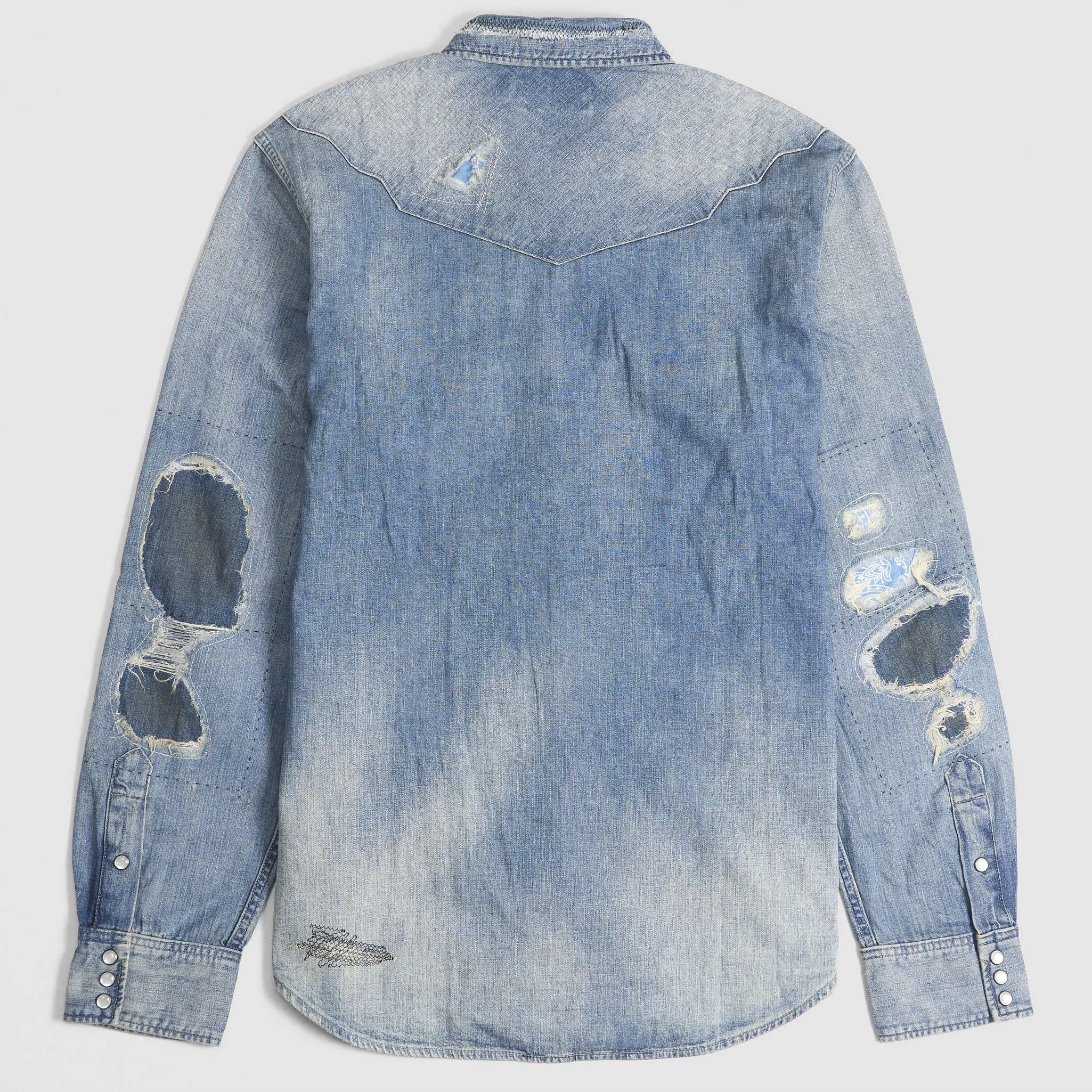 Double RL Distressed Western Denim Shirt sold by DeeCee style product image thumbnail 2