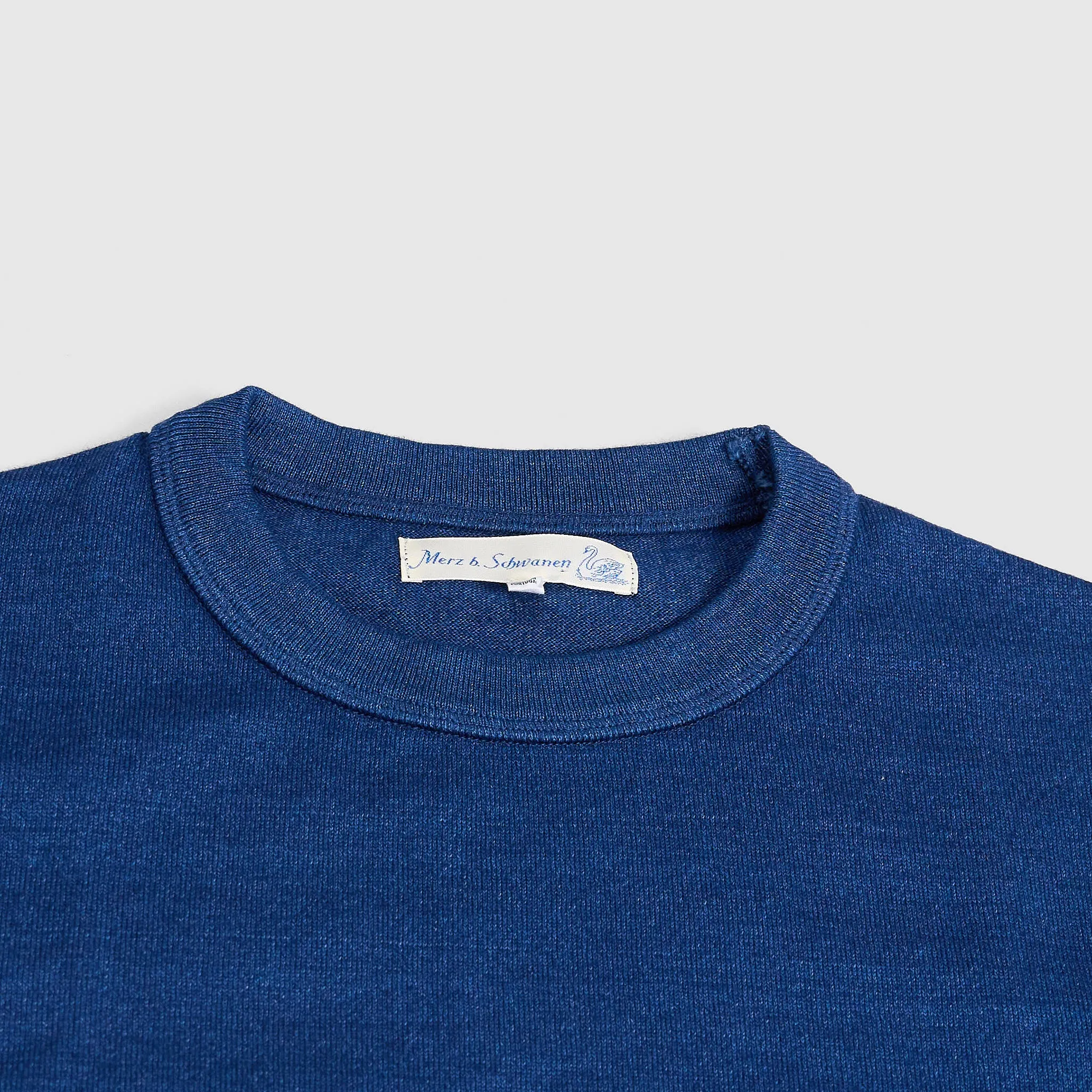 Merz b. Schwanen Ladies Short Sleeves Indigo Dyed Crew Neck T-Shirt sold by DeeCee style product image thumbnail 2