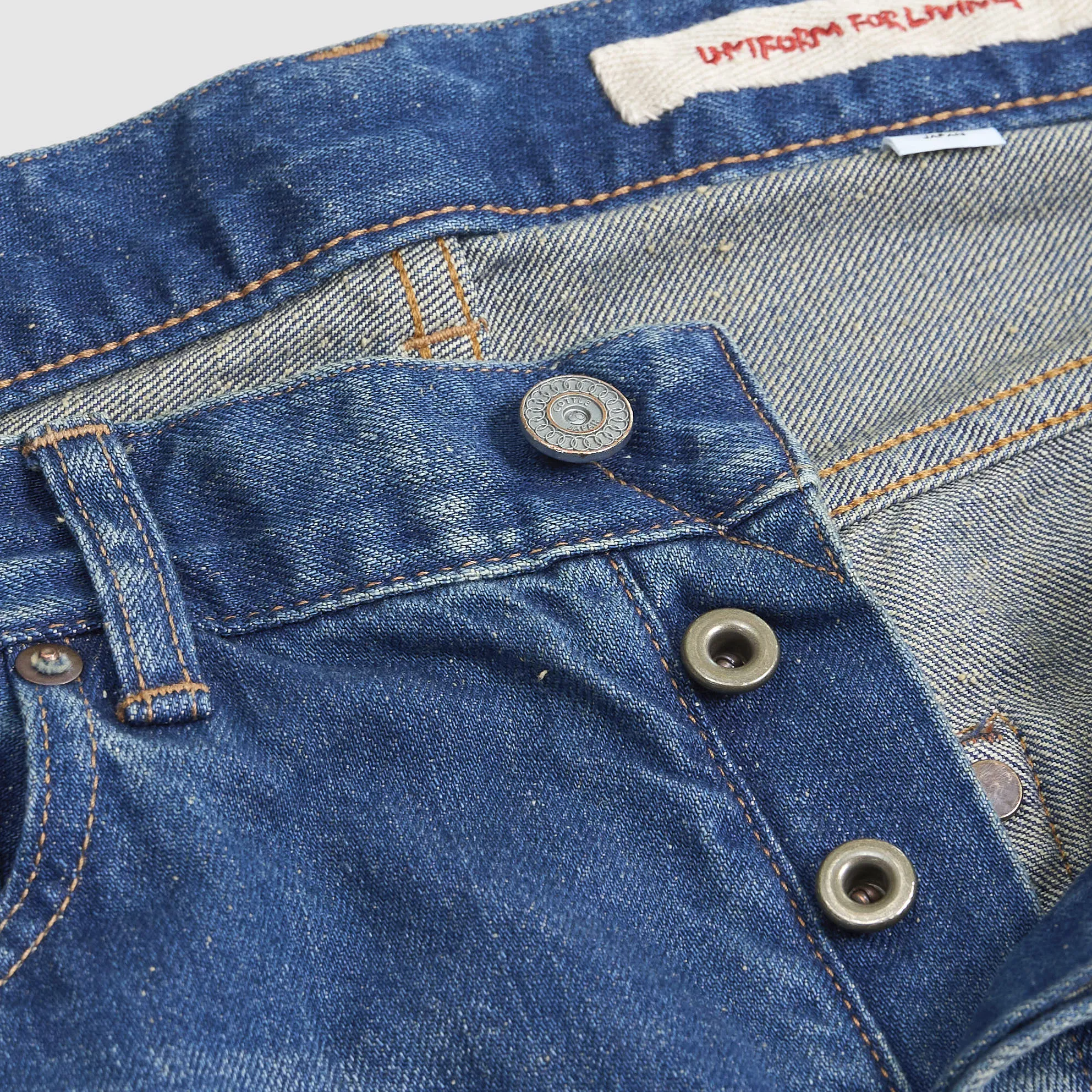 Cottle C.T.L. Washed Cotton-Linen Bengara Straight Denim Jeans sold by DeeCee style product image thumbnail 5