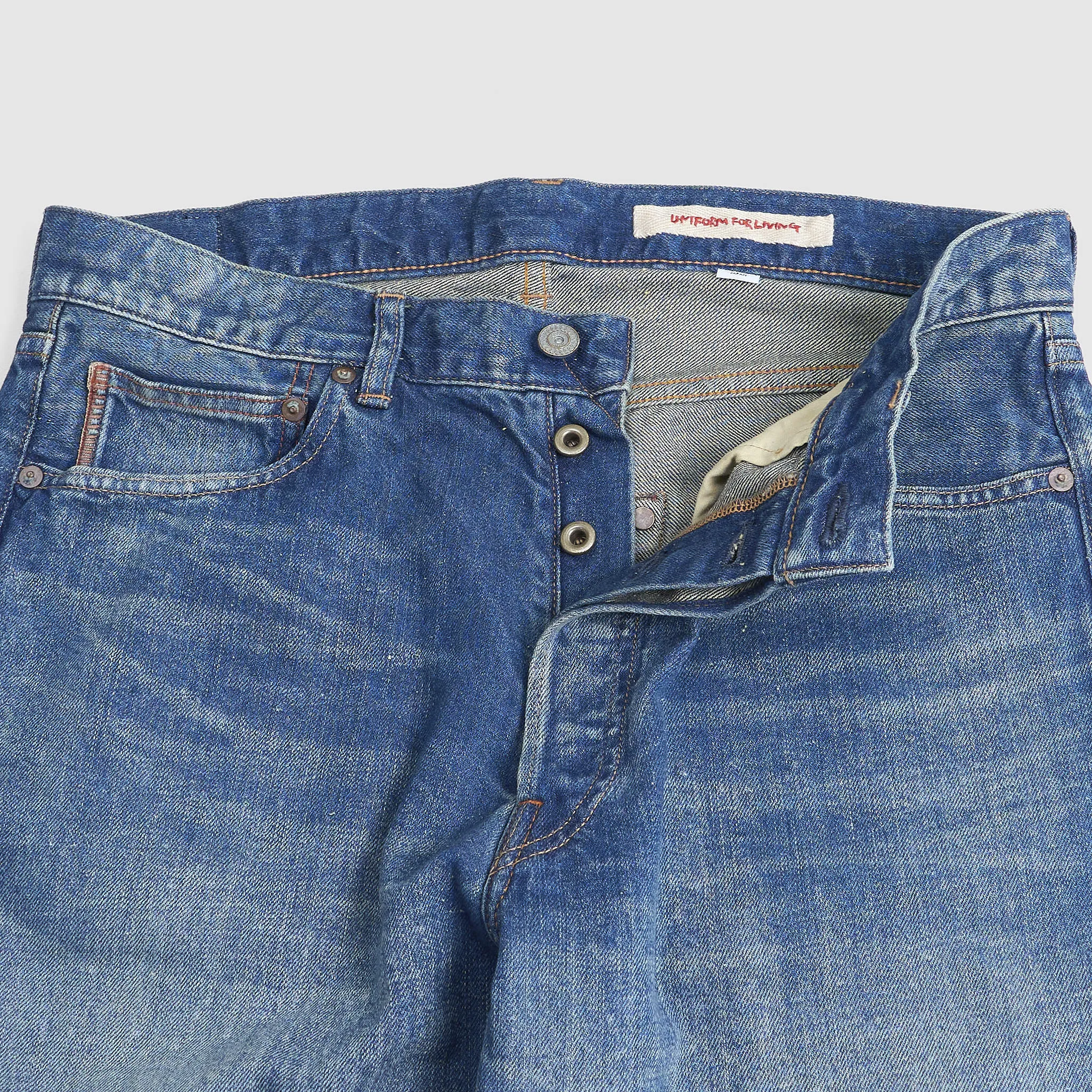 Cottle C.T.L. Washed Cotton-Linen Bengara Straight Denim Jeans sold by DeeCee style product image thumbnail 4