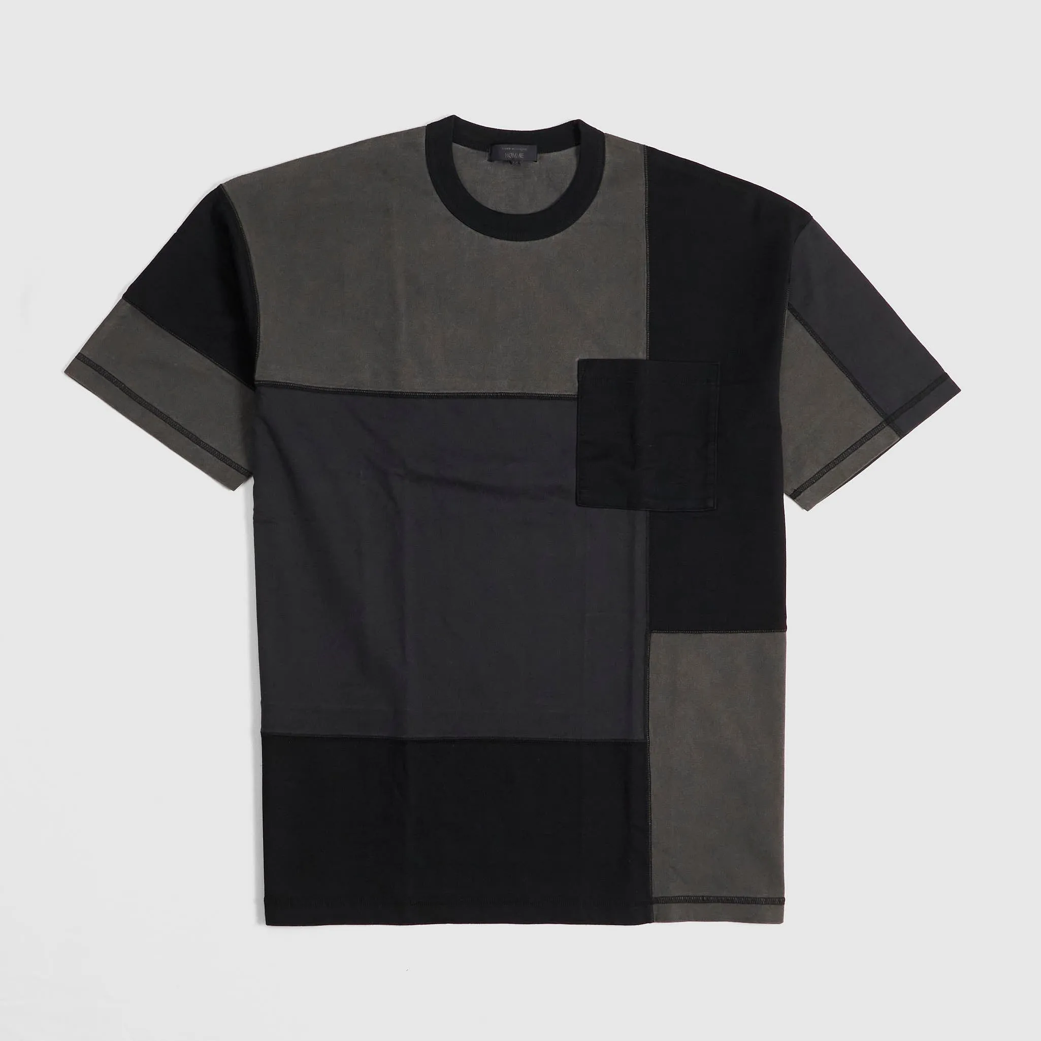 Comme Des Garçons Homme Short Sleeve Crew Neck Patchwork T-Shirt sold by DeeCee style