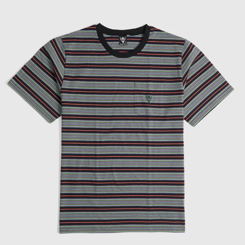 South2 West8 Crew Neck Striped Pocket T-Shirt made by South2West8