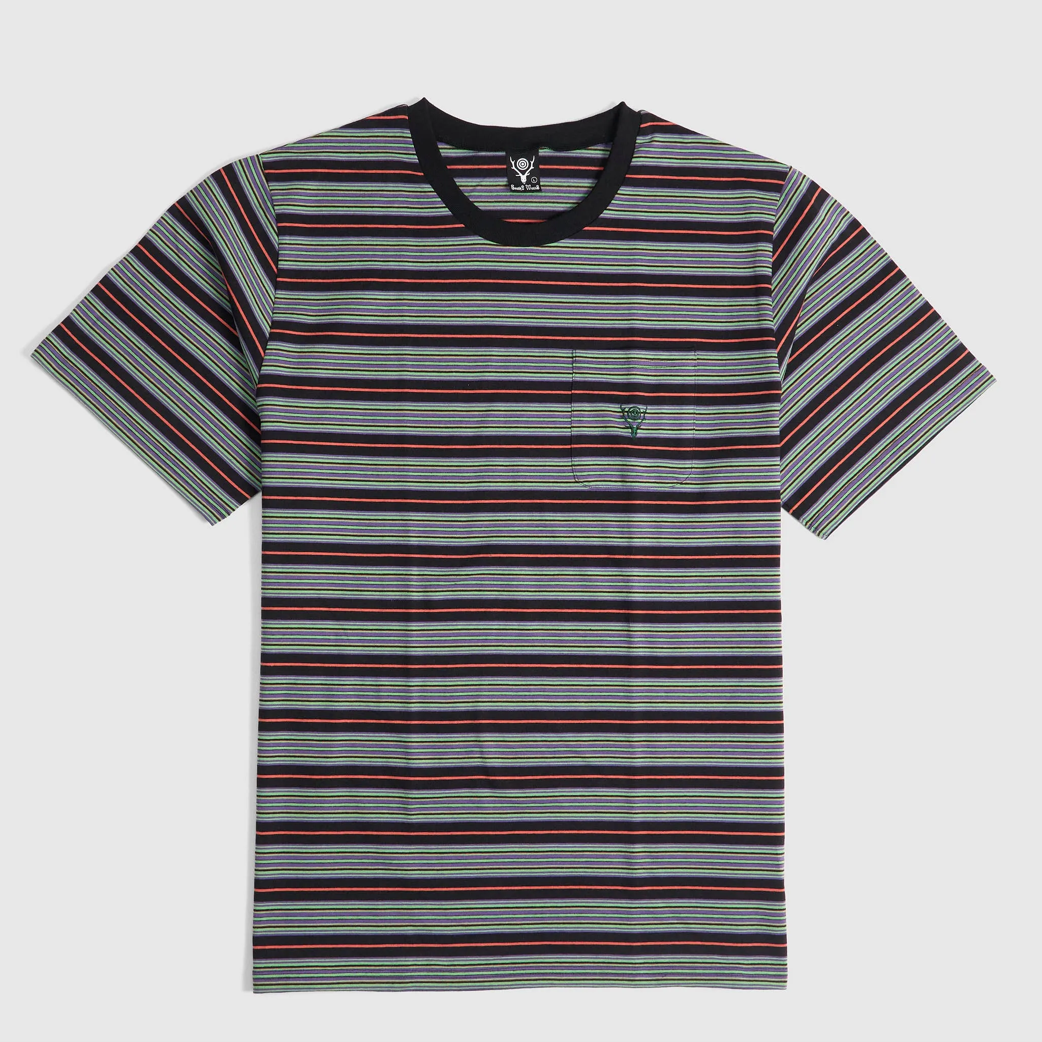 South2 West8 Crew Neck Striped Pocket T-Shirt sold by DeeCee style