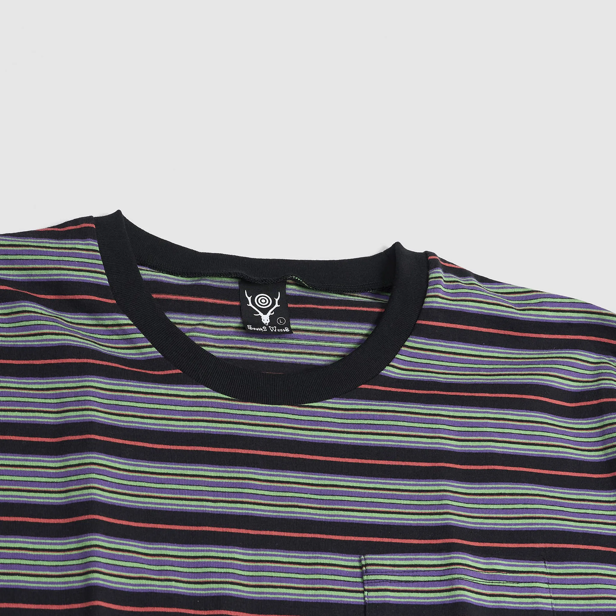 South2 West8 Crew Neck Striped Pocket T-Shirt sold by DeeCee style product image thumbnail 2
