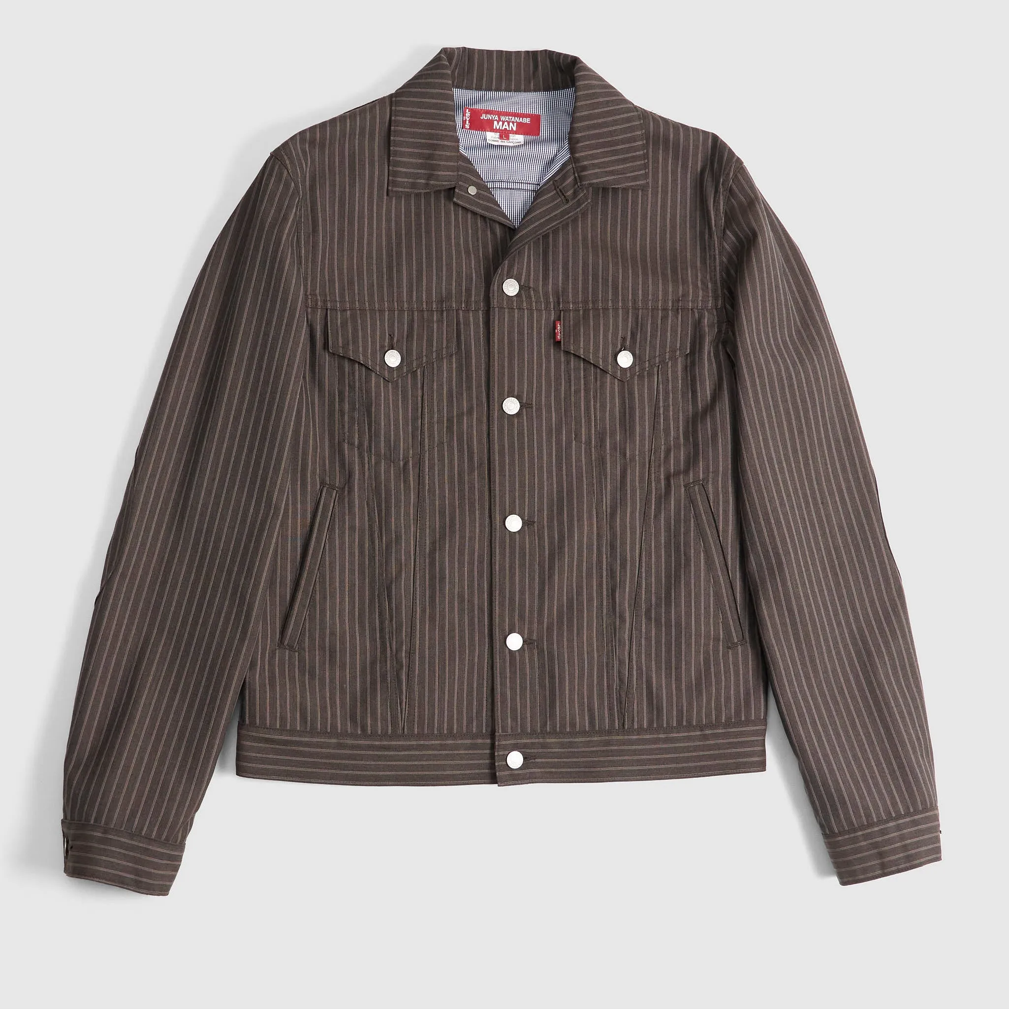 Junya Watanabe MAN x Levi's® Pinstripe Trucker Jacket sold by DeeCee style