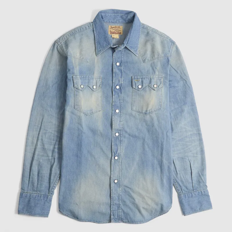 Sugar Cane Timeworn Inspired Denim Shirt made by Sugar Cane