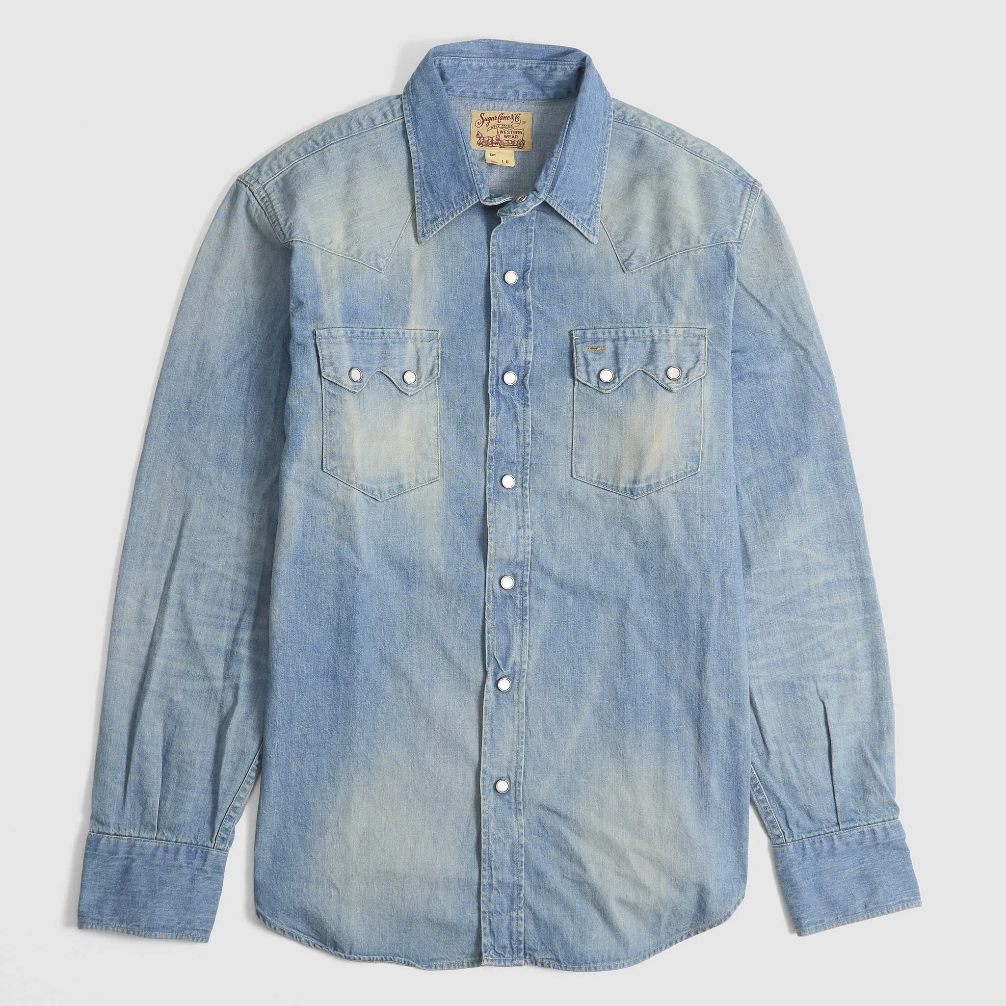 Sugar Cane Timeworn Inspired Denim Shirt sold by DeeCee style