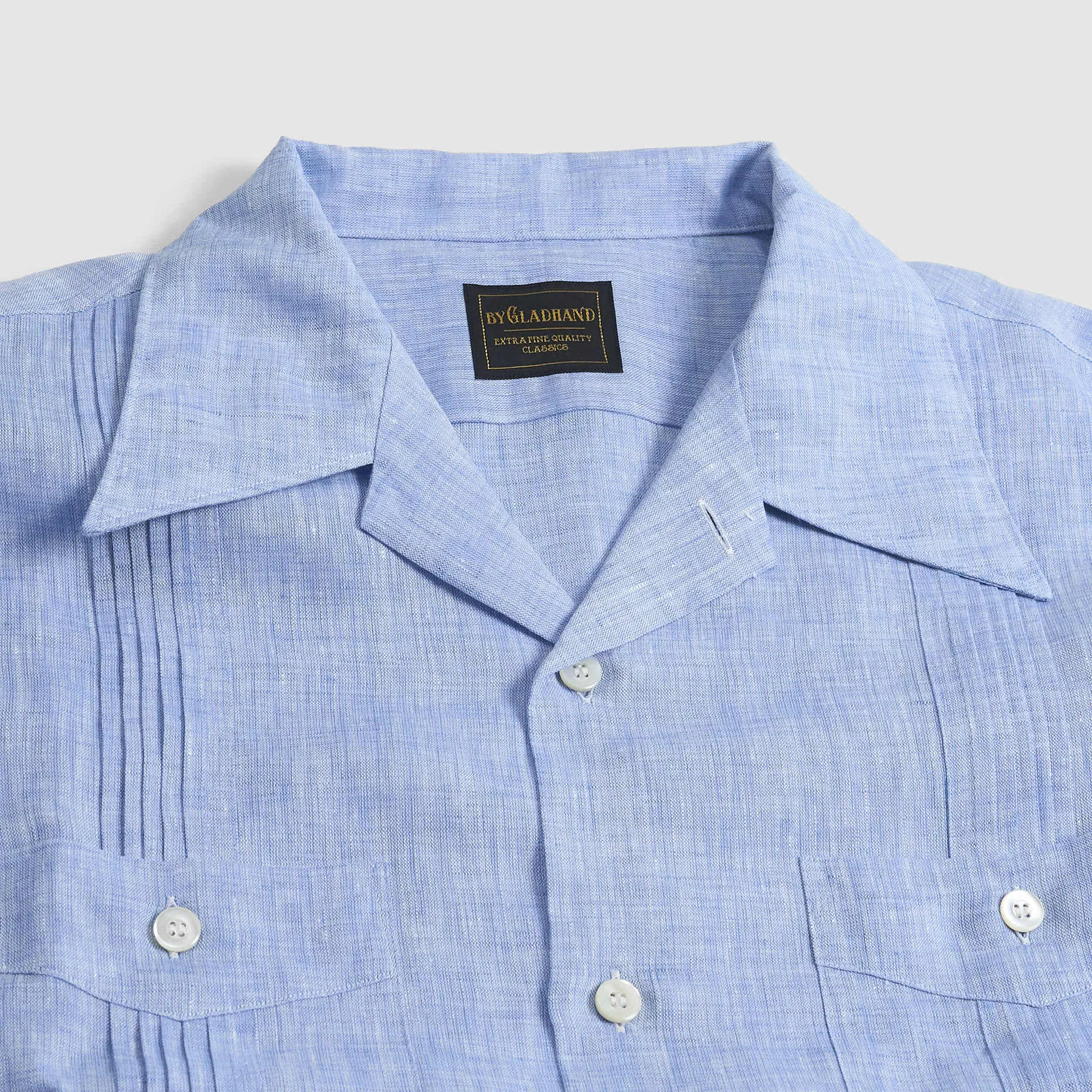 Old Crow Speed Shop by Glad Hand & Co. Guayabera Long Sleeve Linen Overshirt sold by DeeCee style product image thumbnail 4