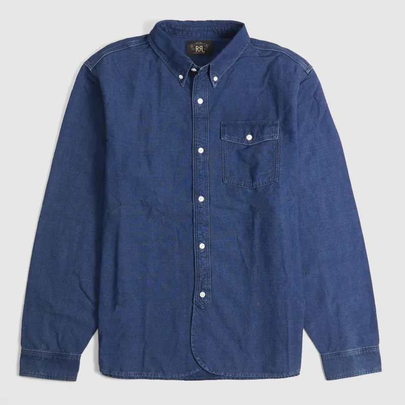 Double RL Indigo Oxford Button Down Shirt made by Double RL