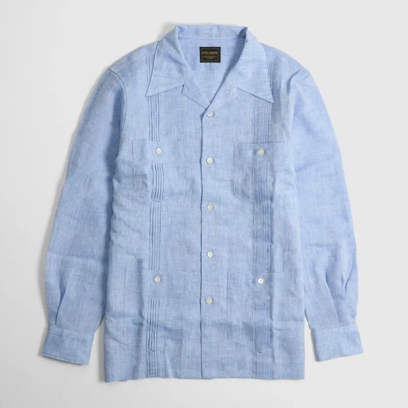 Glad Hand & Co. Guayabera Long Sleeve Linen Overshirt made by DeeCee style