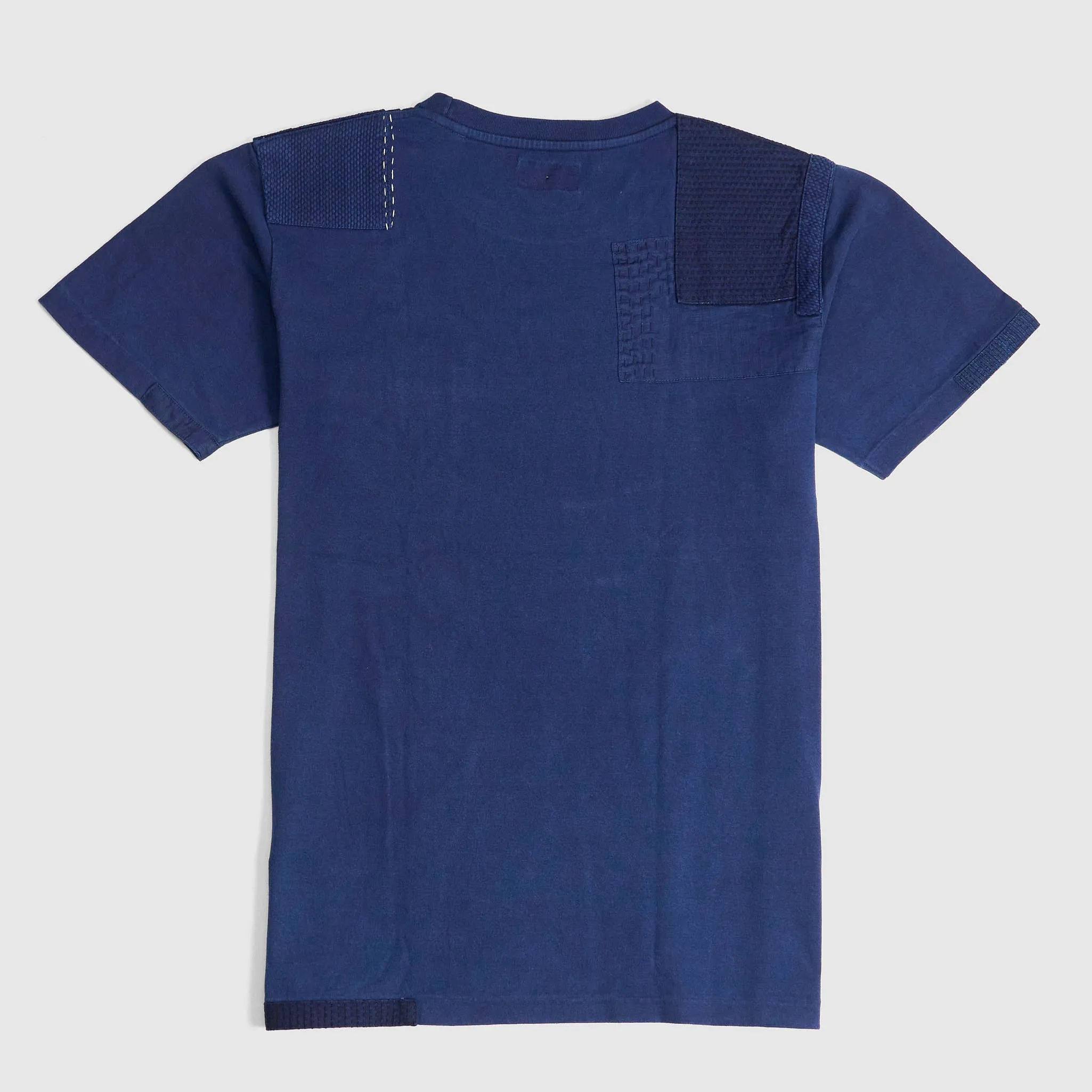 Blue Blue Japan Patchwork Nenrin Indigo Crew Neck T-Shirt sold by DeeCee style product image thumbnail 4