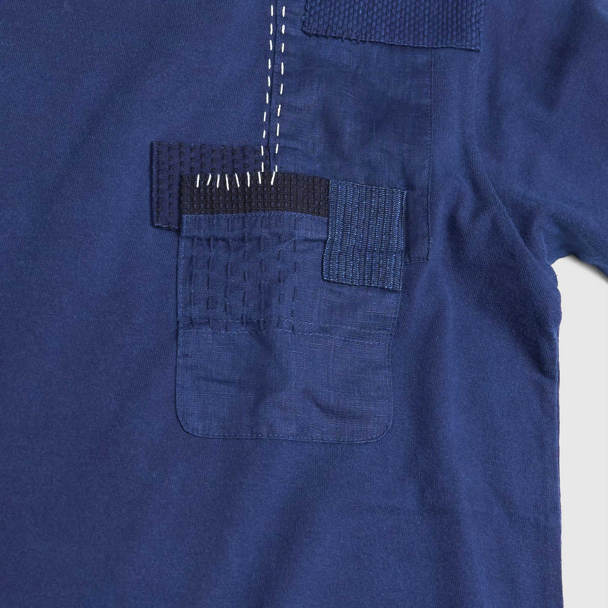 Blue Blue Japan Patchwork Nenrin Indigo Crew Neck T-Shirt sold by DeeCee style product image thumbnail 2
