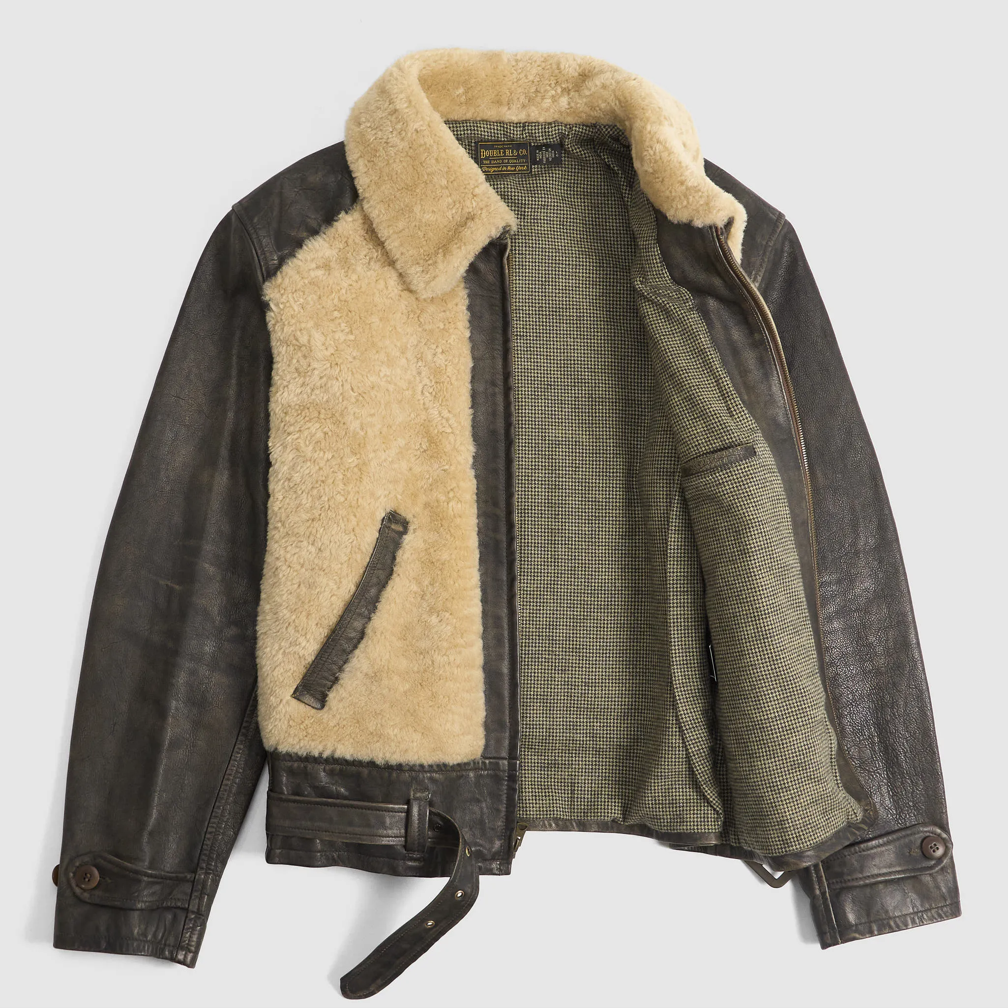 Double RL Shearling Grizzly Motor Jacket sold by DeeCee style product image thumbnail 2