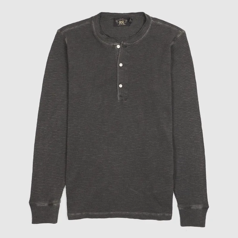 Double RL Long Sleeve Waffle Henley Shirt made by Double RL