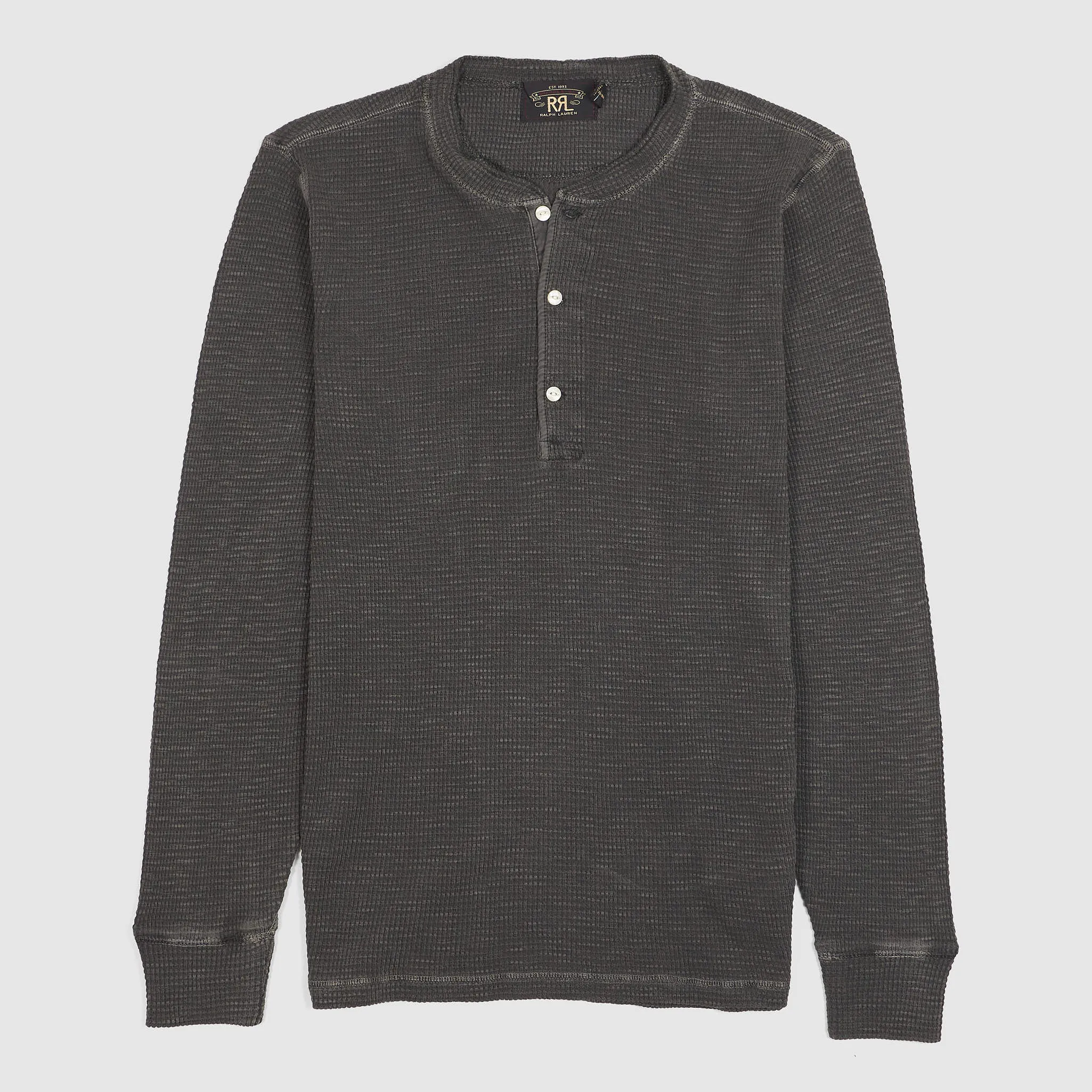 Double RL Long Sleeve Waffle Henley Shirt sold by DeeCee style